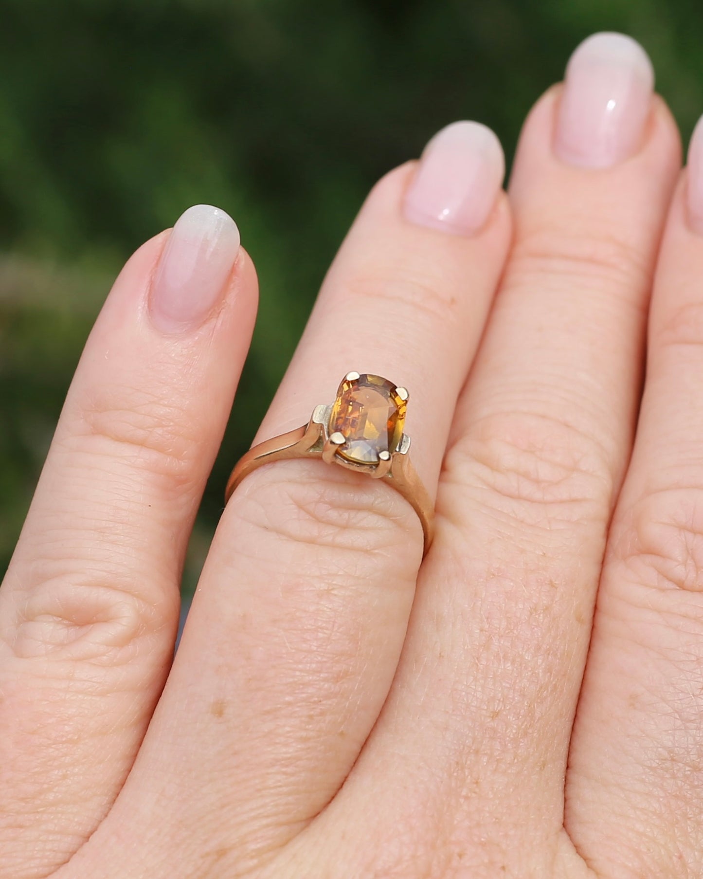 Vintage Yellow Sapphire Ring, 9ct Yellow Gold, size M1/2 or 6.5, 2.68g