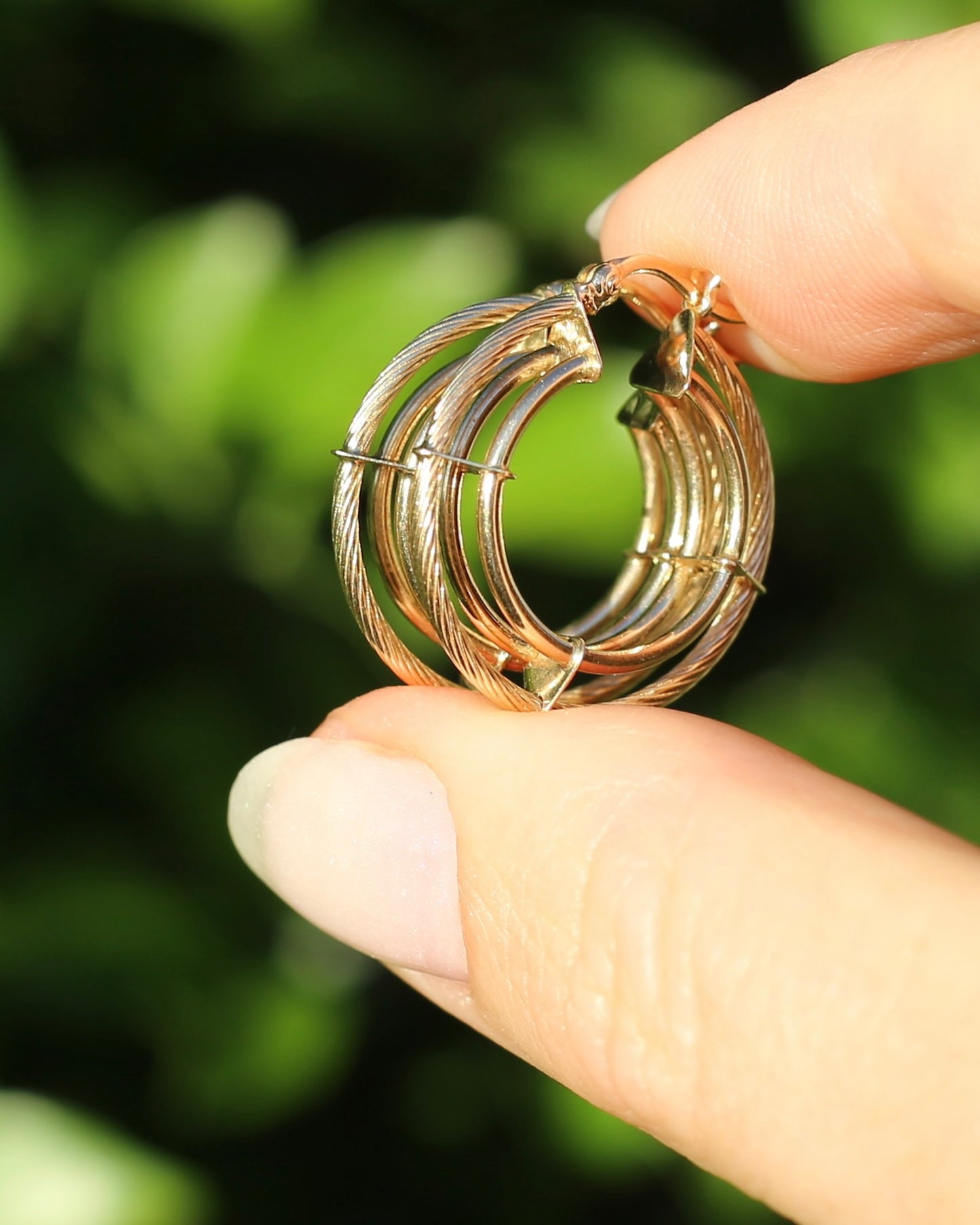 9ct Gold Triple Hoop Earrings, 9ct Yellow Gold, 2.49g
