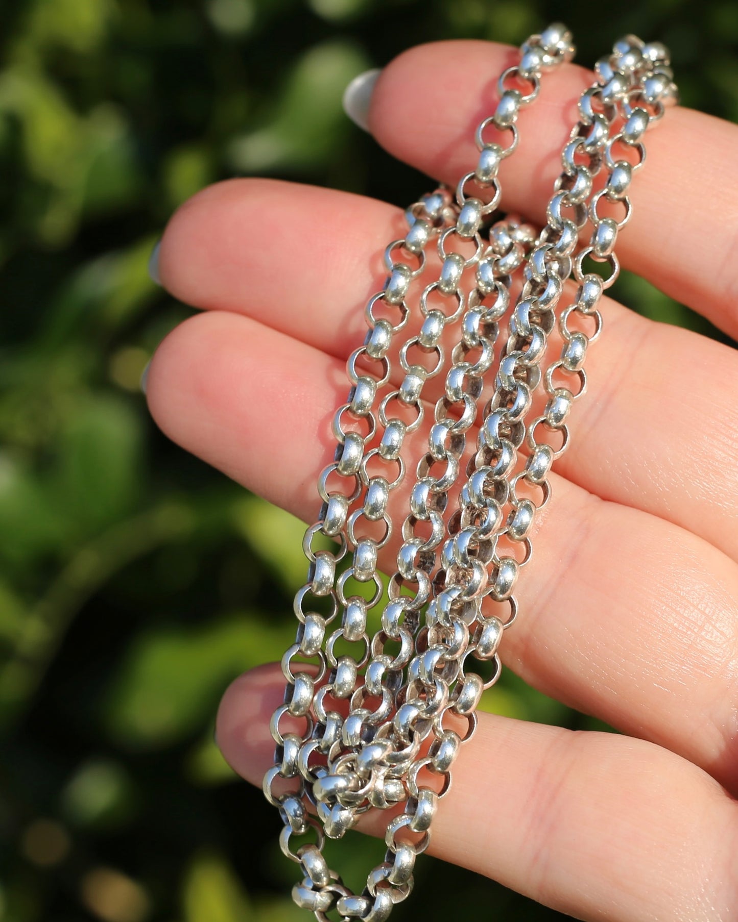 Vintage NZ Made Silver Belcher Chain, 60cm, 23.55g