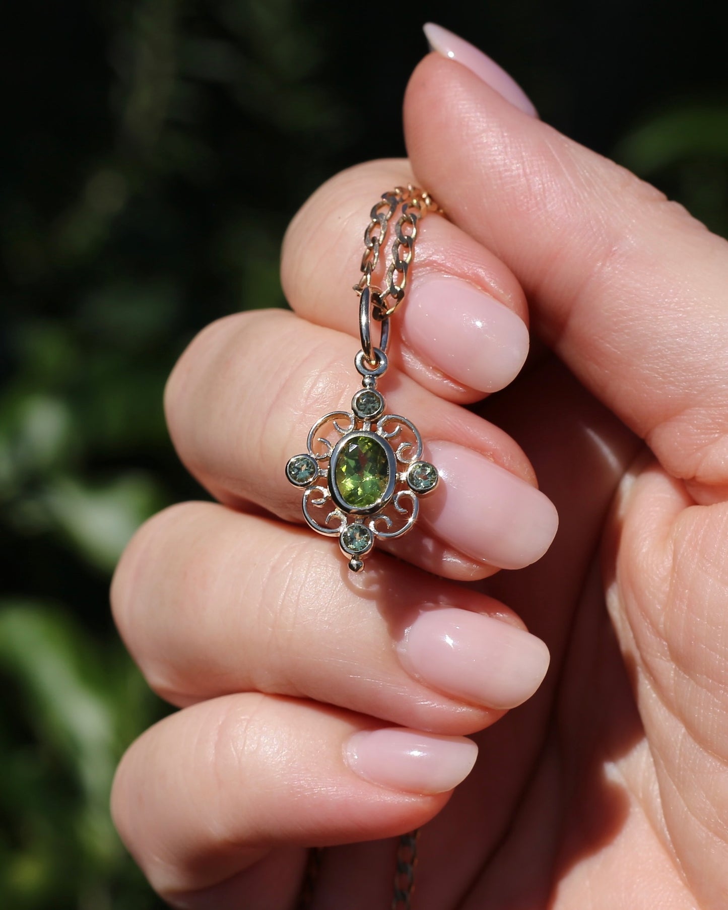 Vintage Bezel Set Peridot Pendant, 9ct Yellow Gold, 1.74g