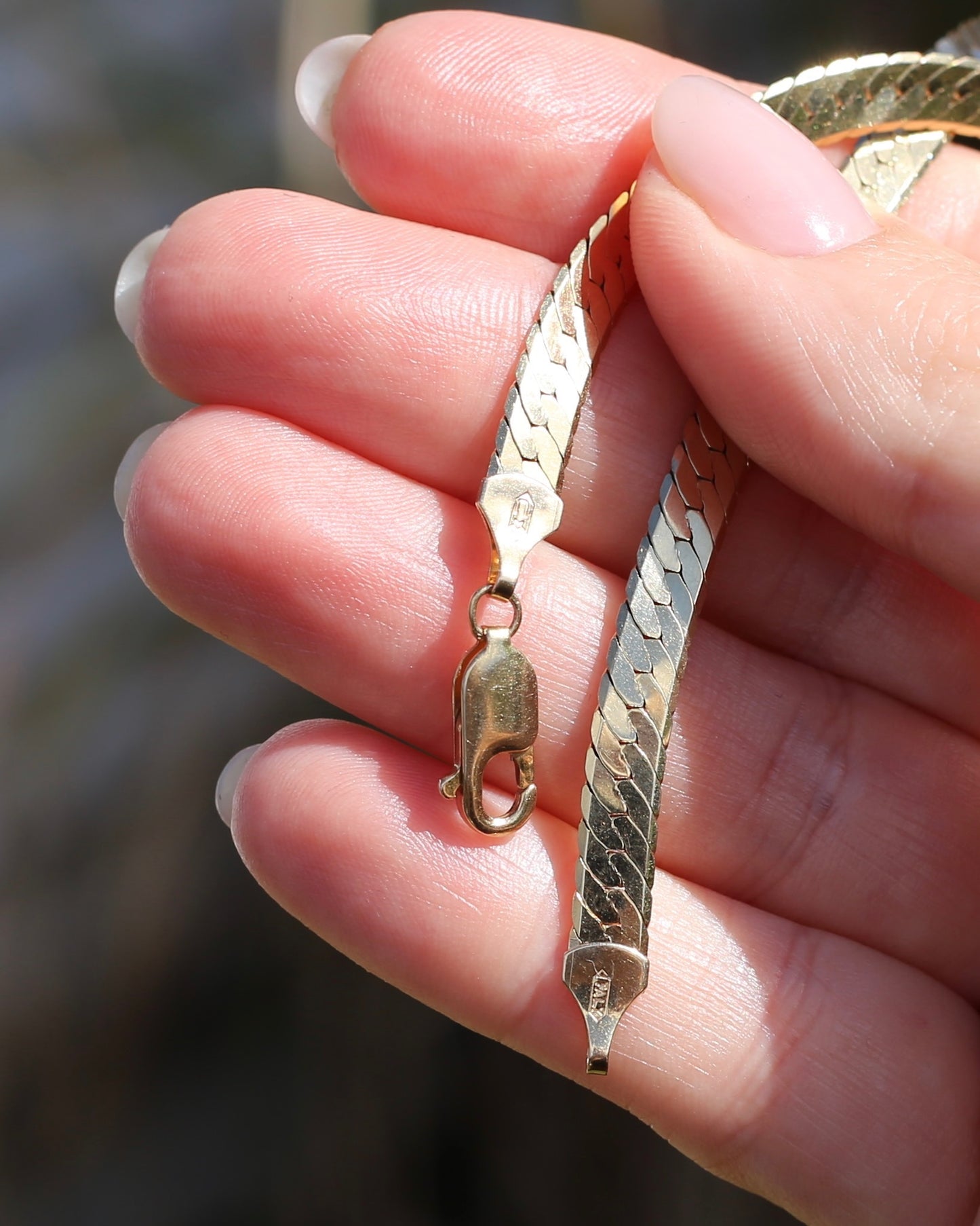 Italian Made 5mm Herringbone Slinky Chain, 9ct Yellow Gold, 42cm 13.35g