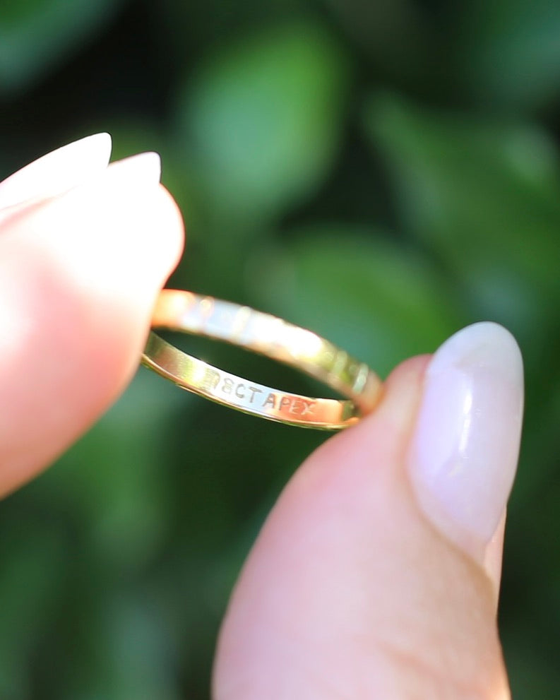 Early Australian "APEX" Patterned Wedder by Rodd and co., 18ct Yellow Gold, size O or 7.25, 2.3g