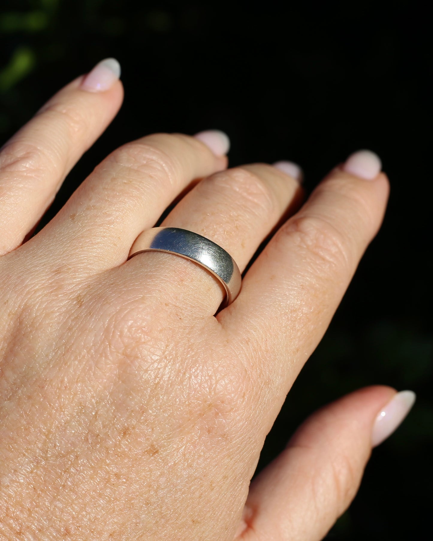 6mm Half Round Silver Band, Sterling Silver with Comfort Curve, Size X1/2 or 11.75, 8.2g