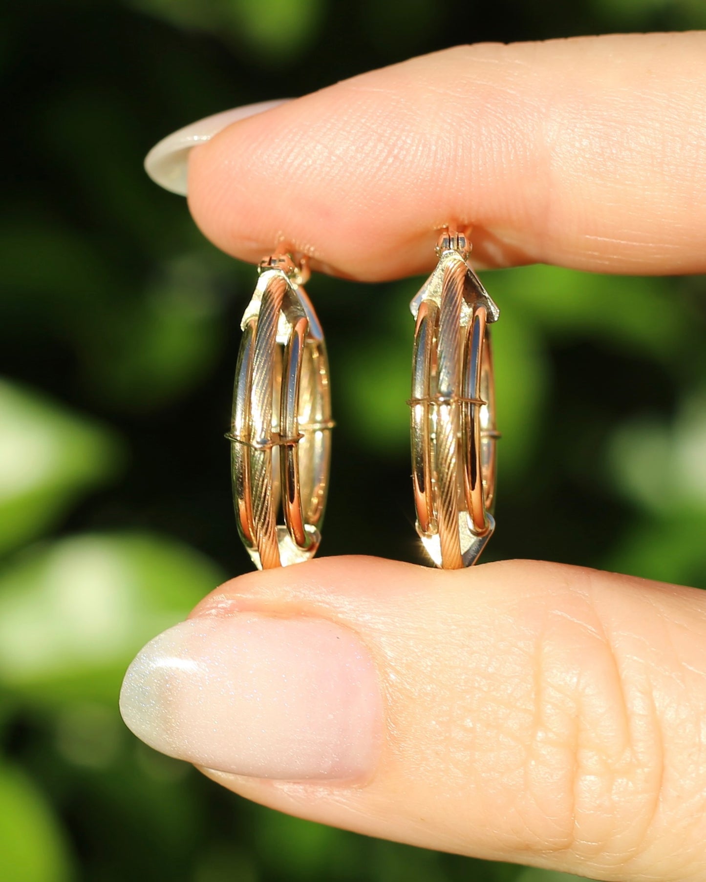 9ct Gold Triple Hoop Earrings, 9ct Yellow Gold, 2.49g