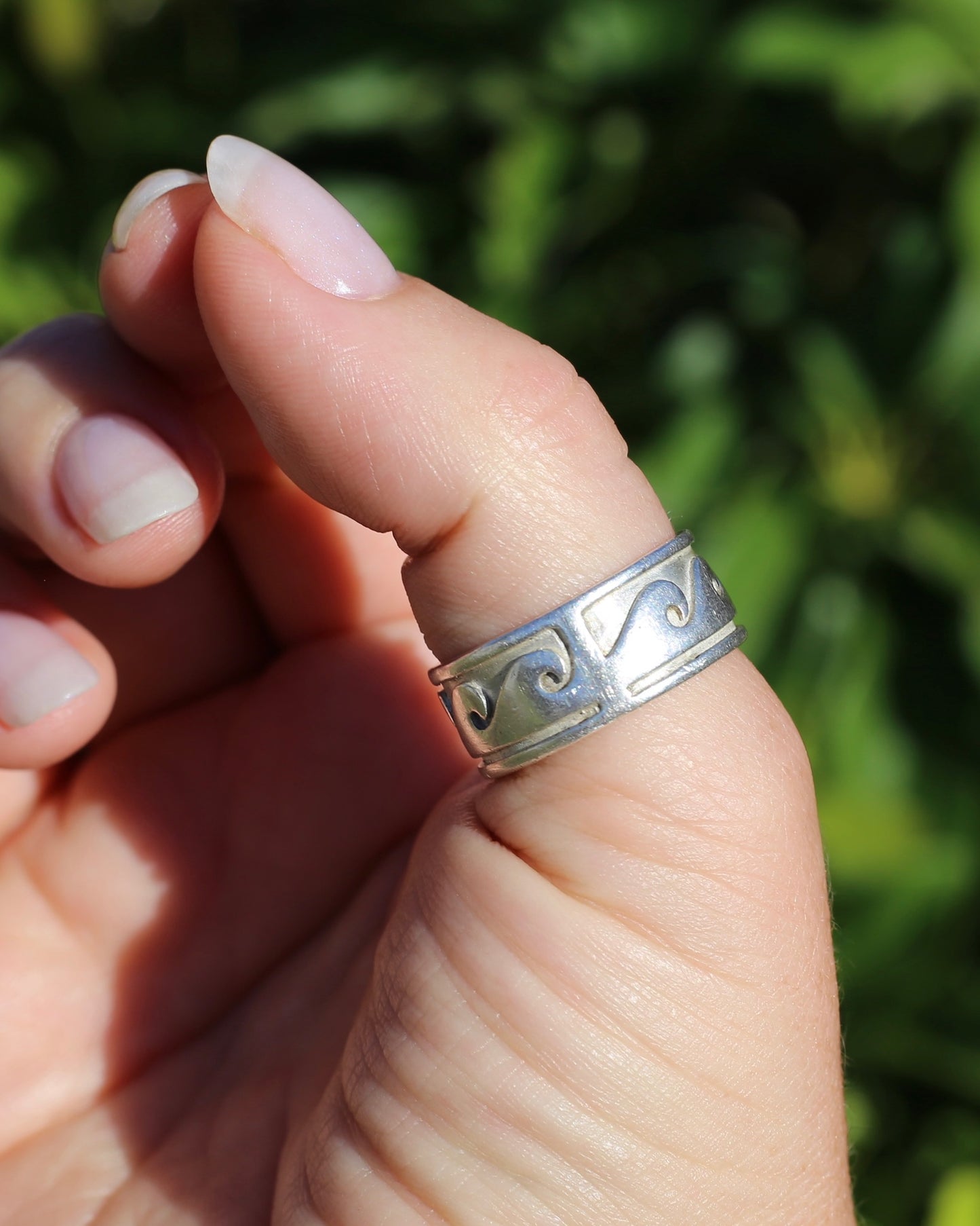 Chunky Sterling Silver Wave Ring, size U or 10 (fits more like an S1/2 or T)