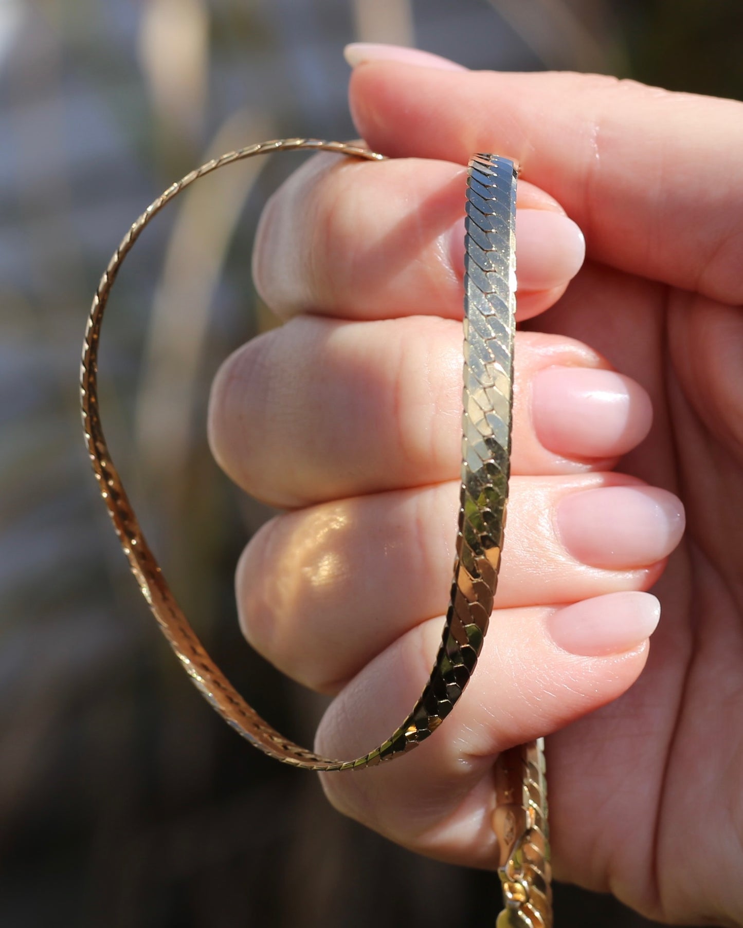 Italian Made 5mm Herringbone Slinky Chain, 9ct Yellow Gold, 42cm 13.35g