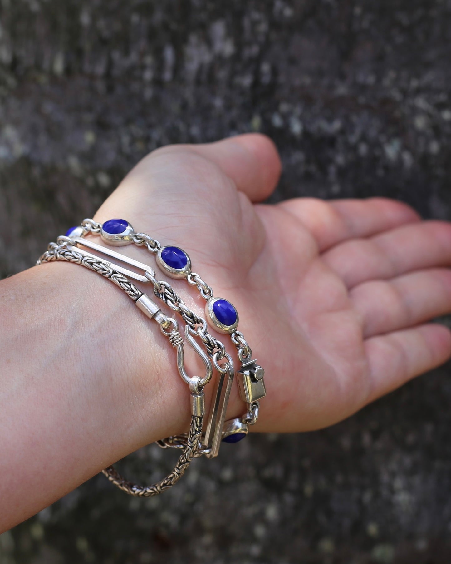 Sterling Silver Byzantine Silver Bracelet or Extender with Hook Clasp, 21cm or 8.25 inches, 11.72g