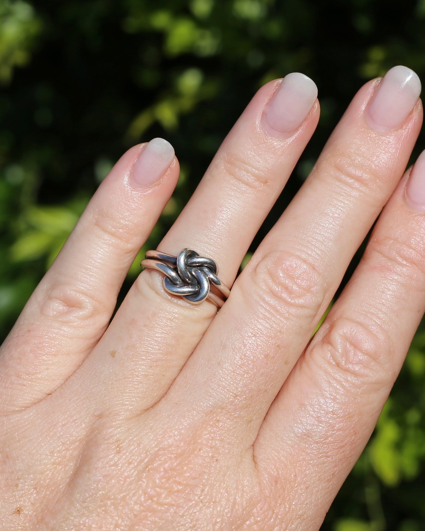 Vintage Silver Double Love Knot Ring, size 6.25 or M, 4.9g