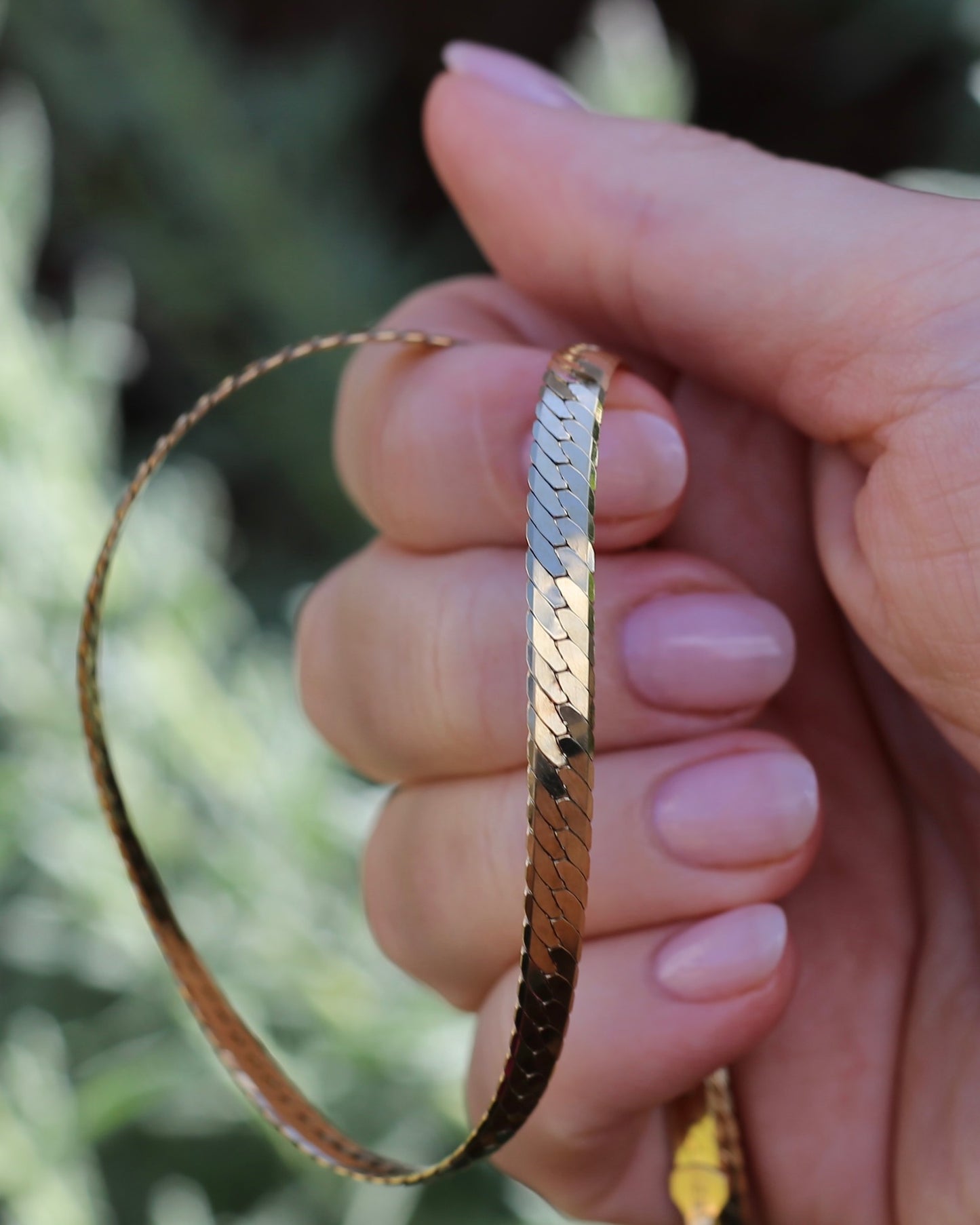 Italian Made 5mm Herringbone Slinky Chain, 9ct Yellow Gold, 42cm 13.35g