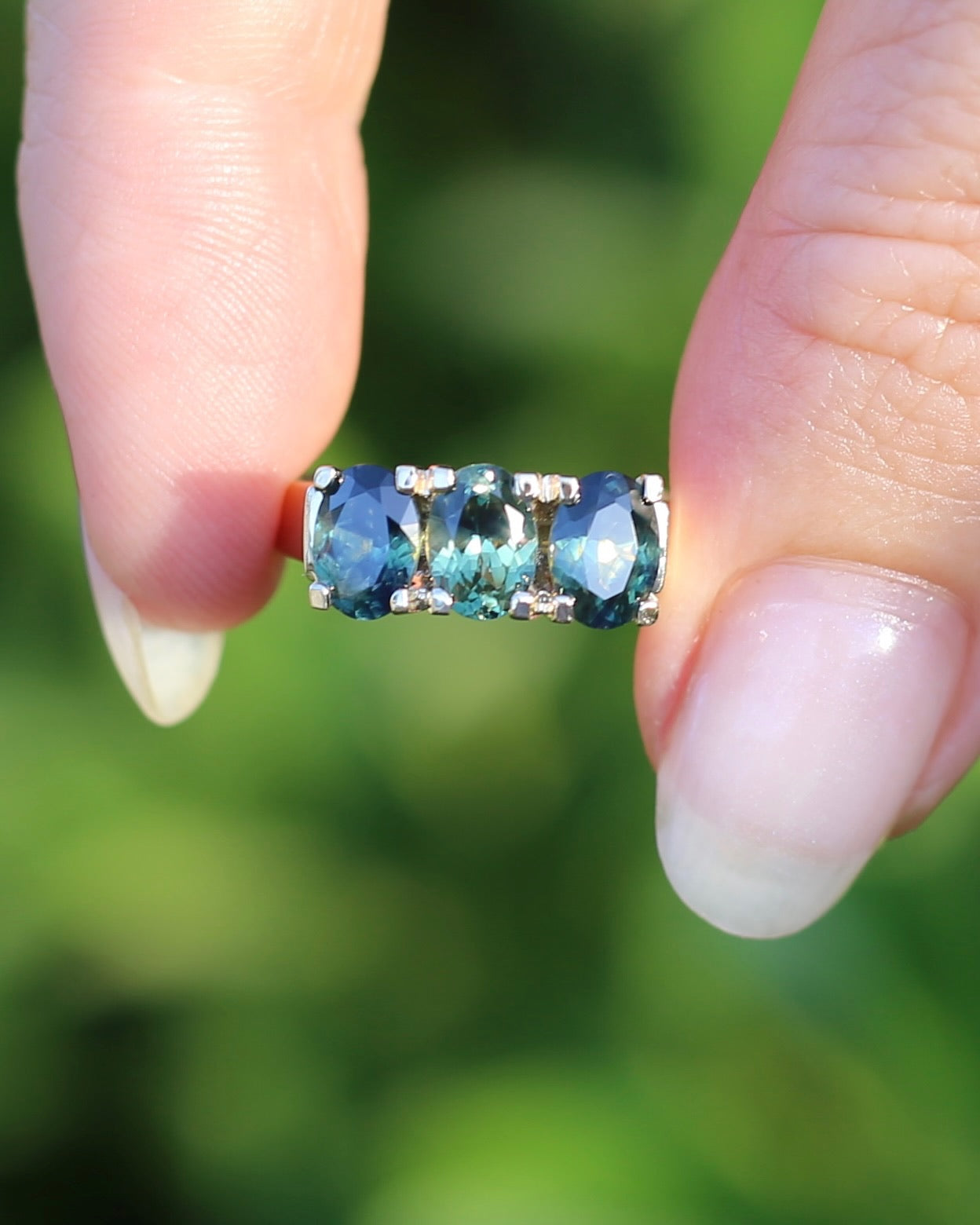 Circa 1980s 2.5ct Parti Trilogy, 9ct Yellow Gold, size P or 7.75, with valuation