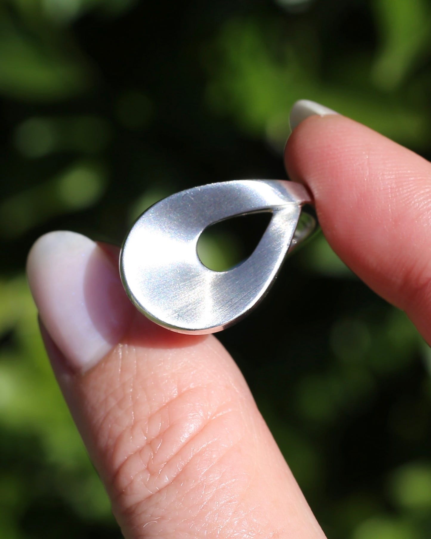 Vintage German Breuning Ring, Brushed Silver, size 8 or Q
