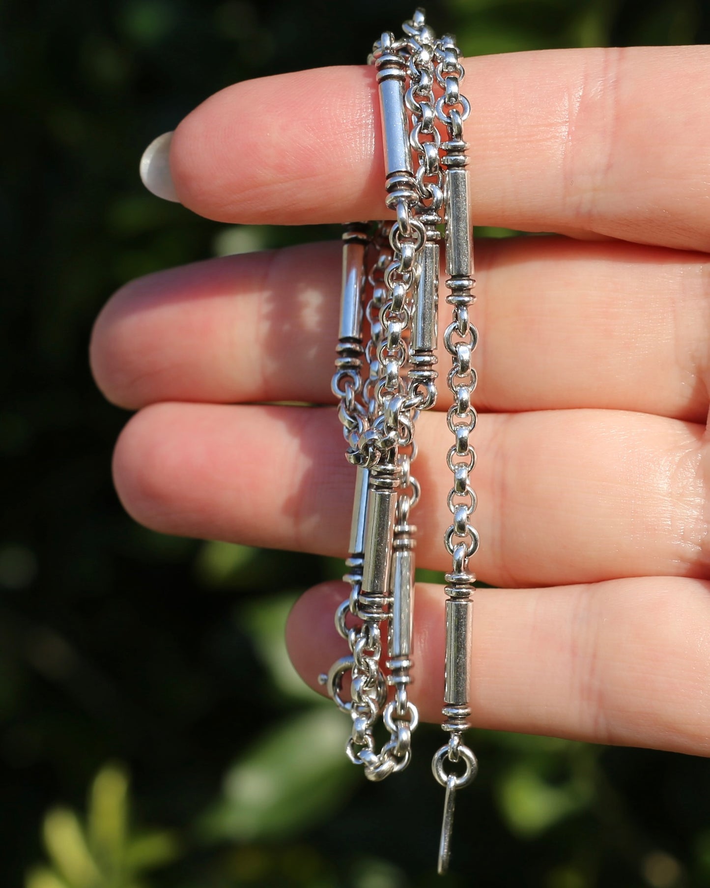 Vintage Australian Silversmith Don Bannister Bar and Cable Chain Necklace, 19.4g