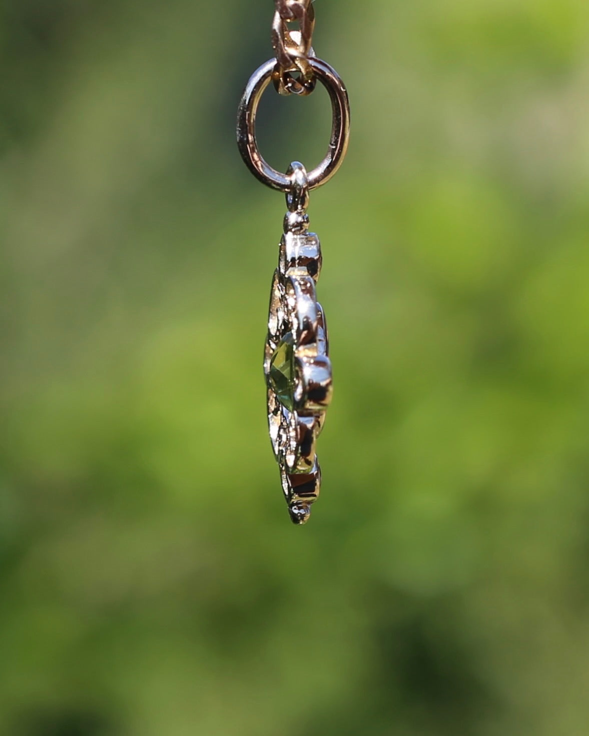 Vintage Bezel Set Peridot Pendant, 9ct Yellow Gold, 1.74g