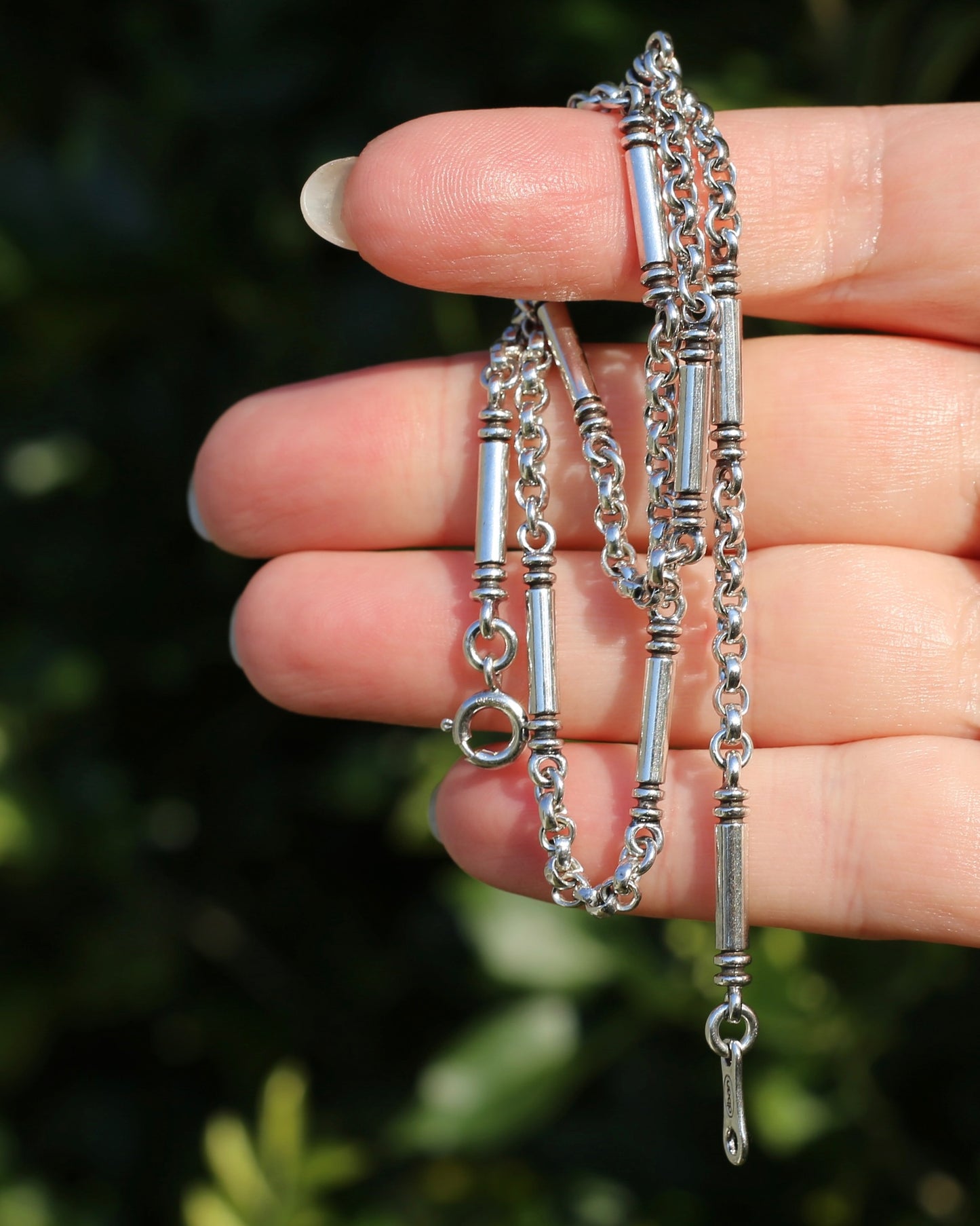 Vintage Australian Silversmith Don Bannister Bar and Cable Chain Necklace, 19.4g