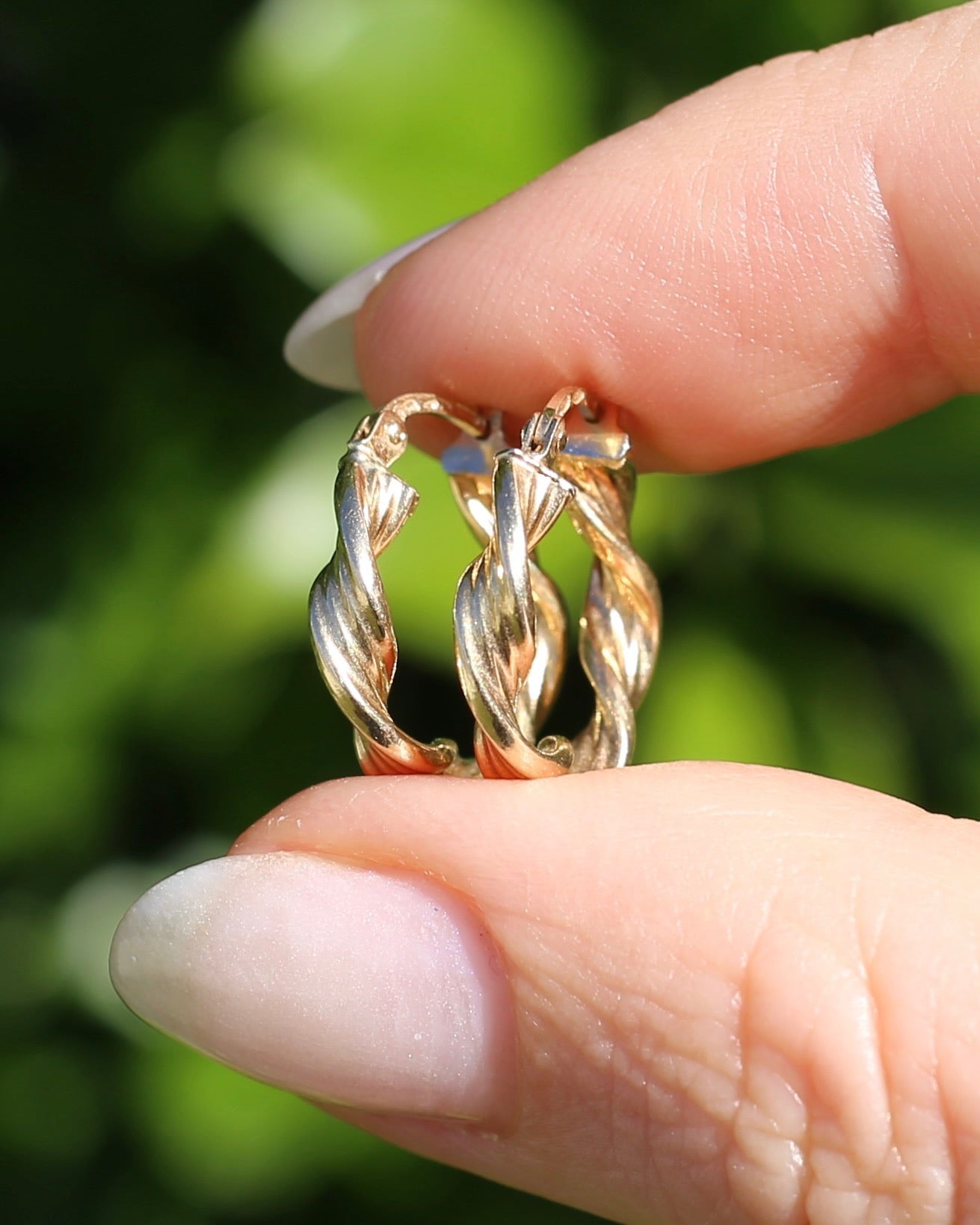 UnoAErre Twisted Gold Hoop Earrings, 17.5mm 1.26g