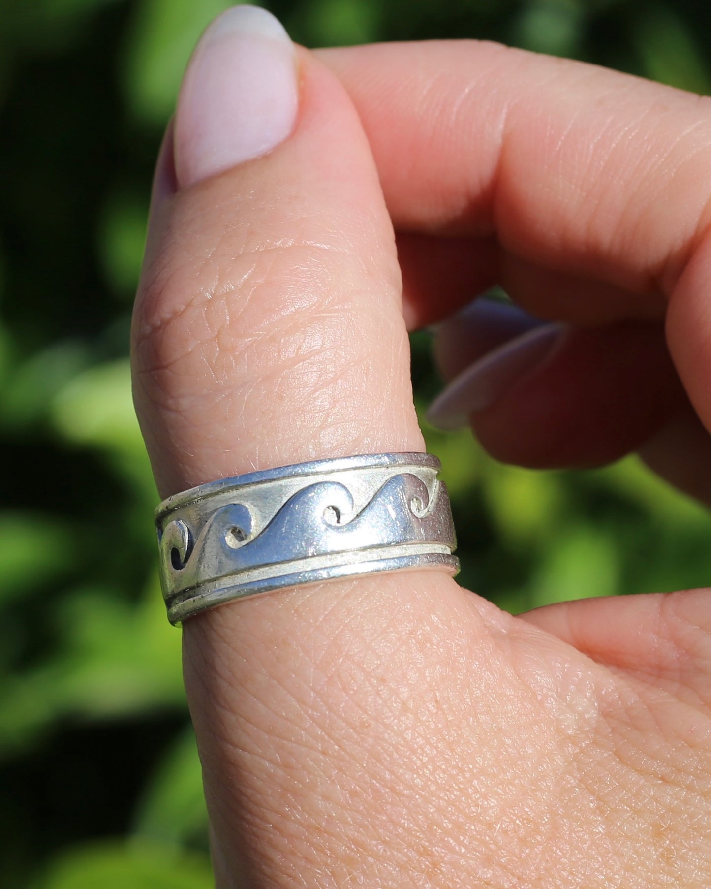 Chunky Sterling Silver Wave Ring, size U or 10 (fits more like an S1/2 or T)