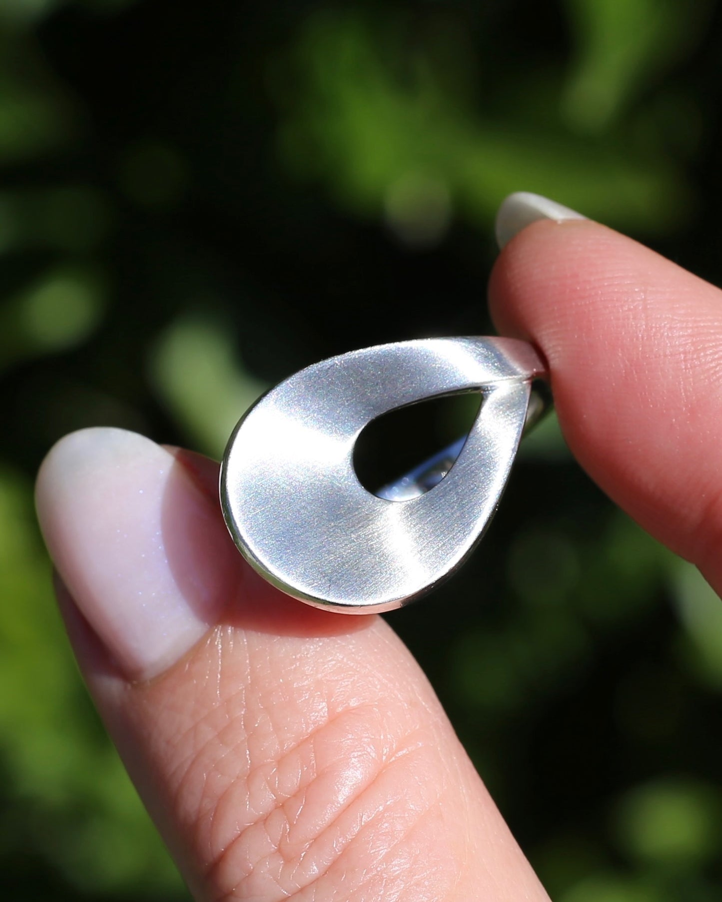 Vintage German Breuning Ring, Brushed Silver, size 8 or Q