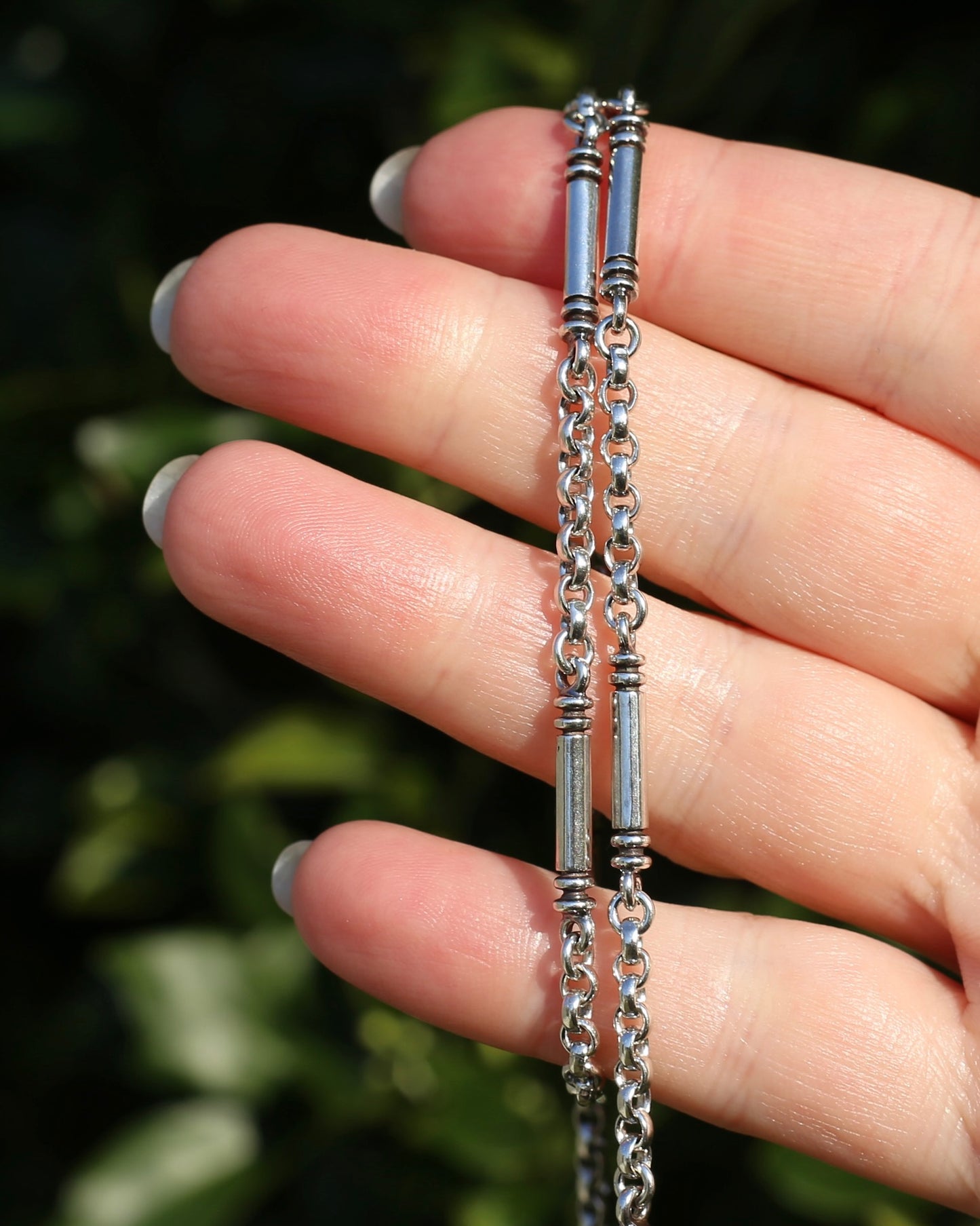 Vintage Australian Silversmith Don Bannister Bar and Cable Chain Necklace, 19.4g