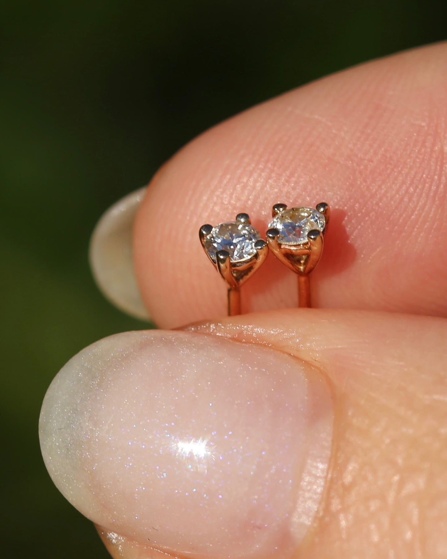 0.24ct TDW Diamond Studs, 9ct Yellow Gold Screw Post Studs, 4 Claw Gold, 9ct Yellow Gold