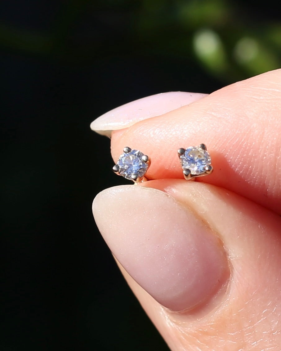 0.24ct TDW Diamond Studs, 9ct Yellow Gold Screw Post Studs, 4 Claw Gold, 9ct Yellow Gold