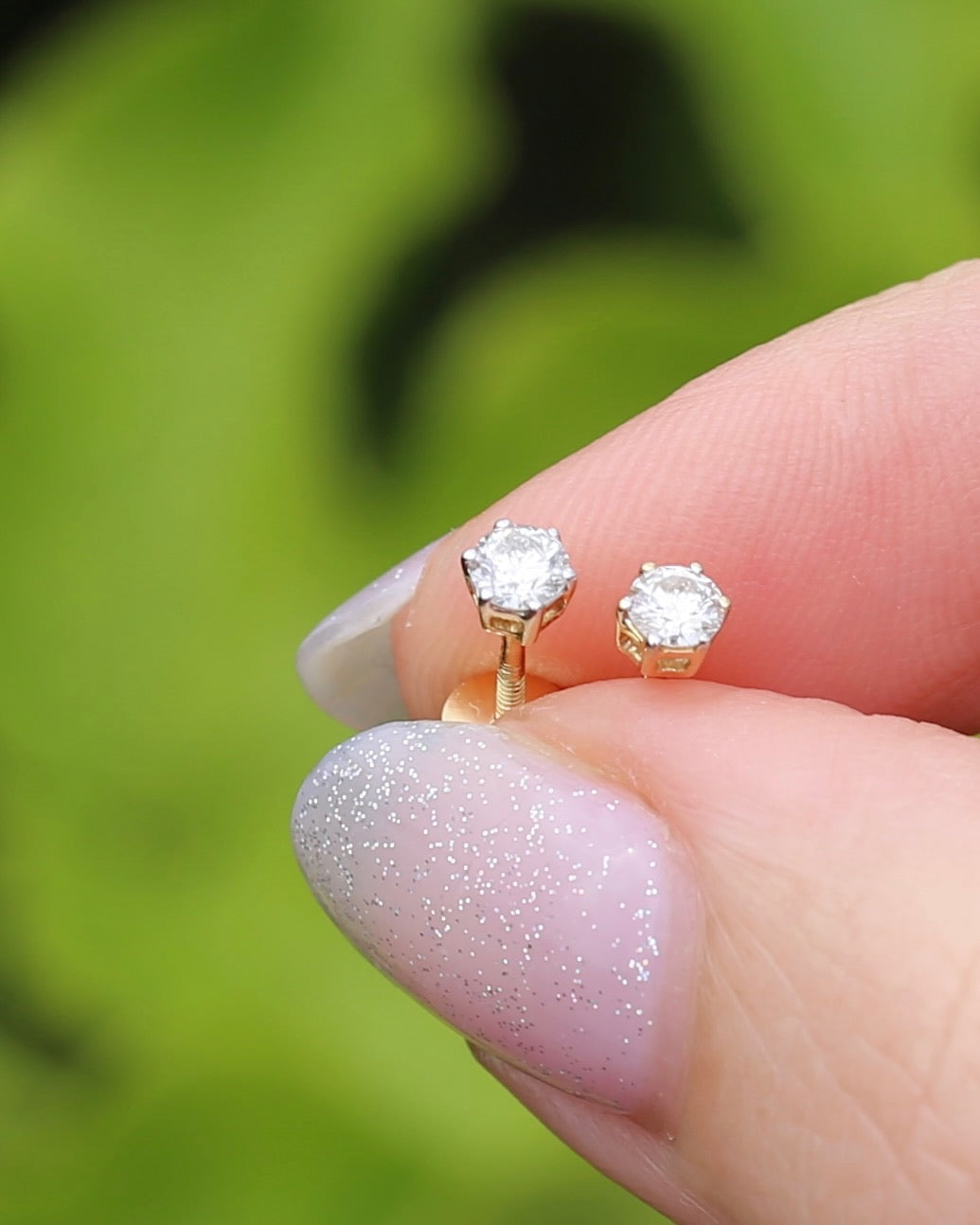 0.3ct Natural Diamond Screw Back Studs, 18ct Yellow Gold, 1.02g