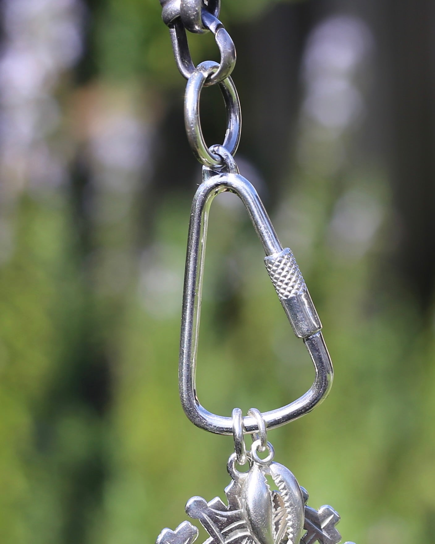 Sterling Silver Carabiner on Chunky Soldered Jump Ring, 5.7-5.9g