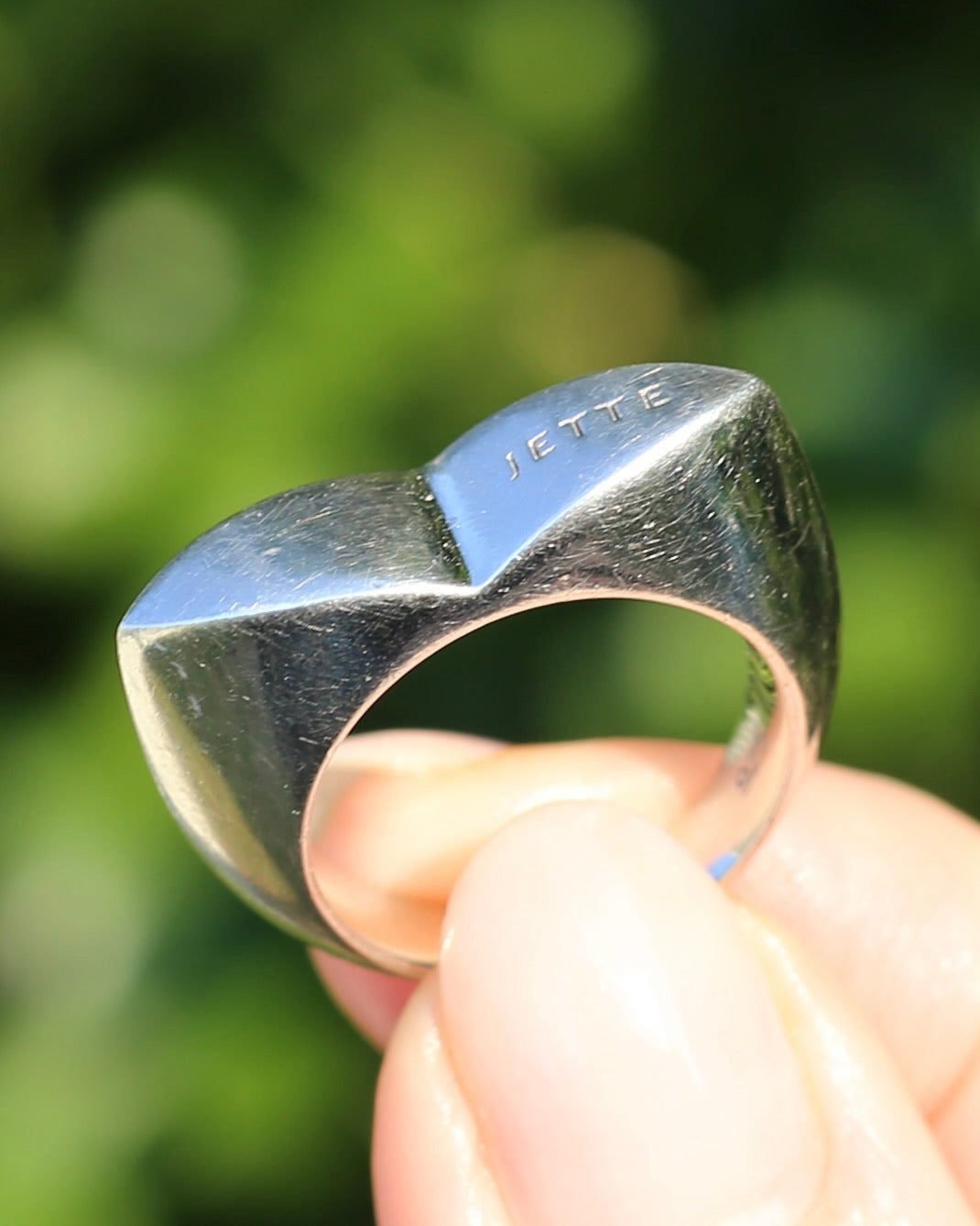German Jette Ring, Sterling Silver, 8.1g, size O or 7.25 (feels more like N1/2)