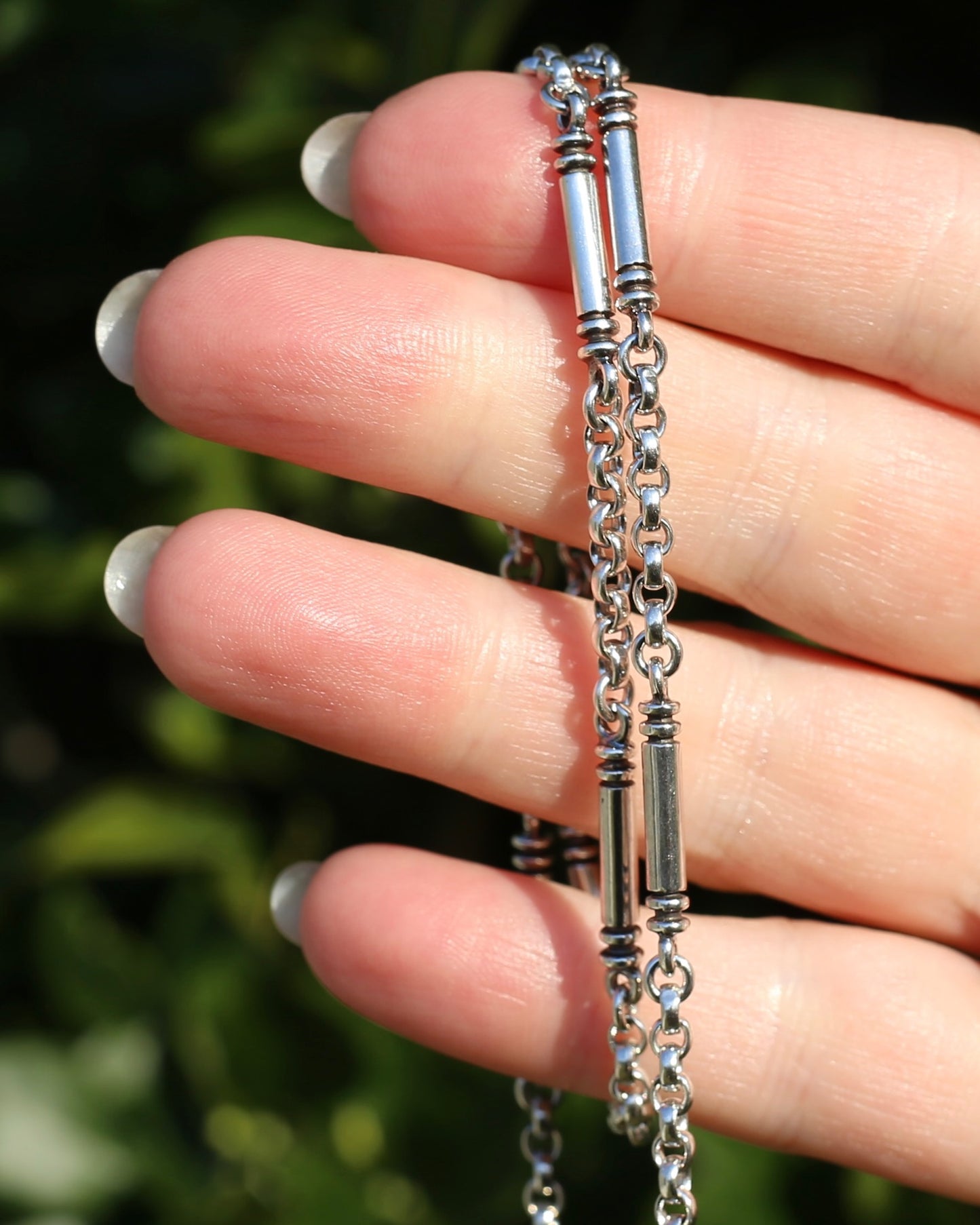 Vintage Australian Silversmith Don Bannister Bar and Cable Chain Necklace, 19.4g