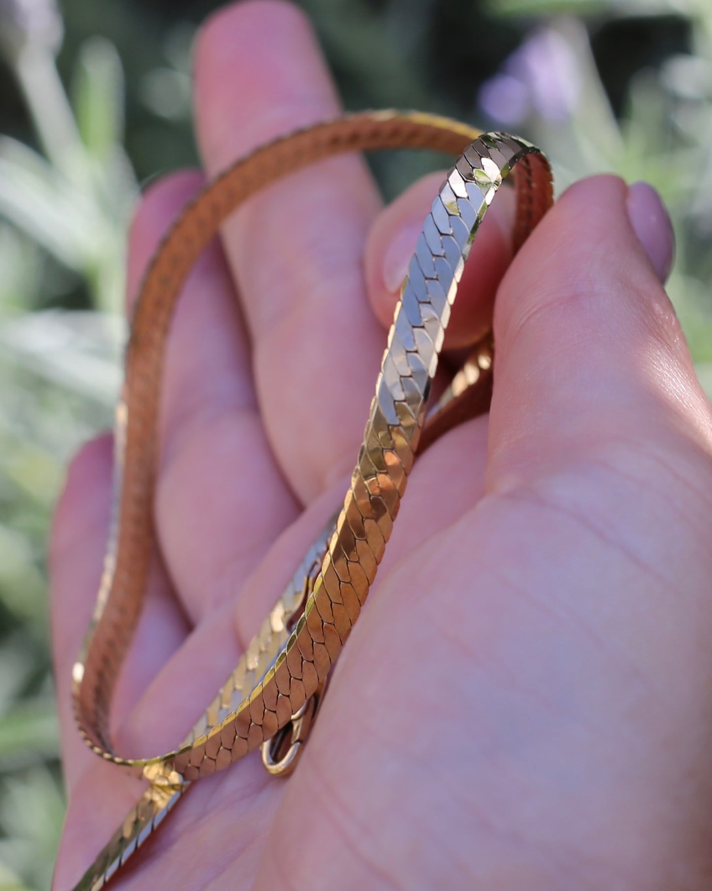 Italian Made 5mm Herringbone Slinky Chain, 9ct Yellow Gold, 42cm 13.35g