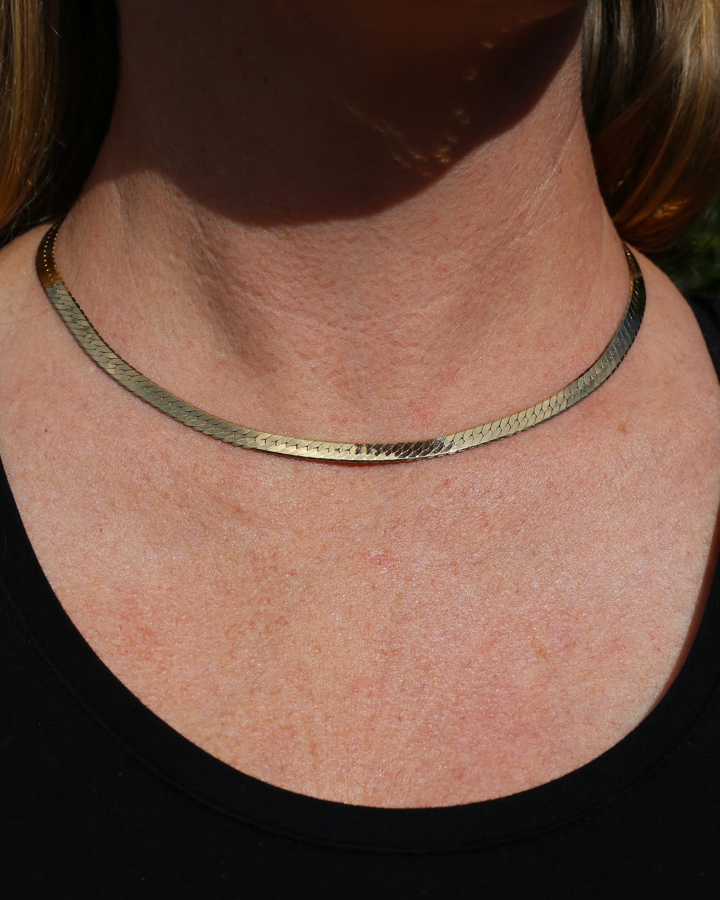 Italian Made 5mm Herringbone Slinky Chain, 9ct Yellow Gold, 42cm 13.35g