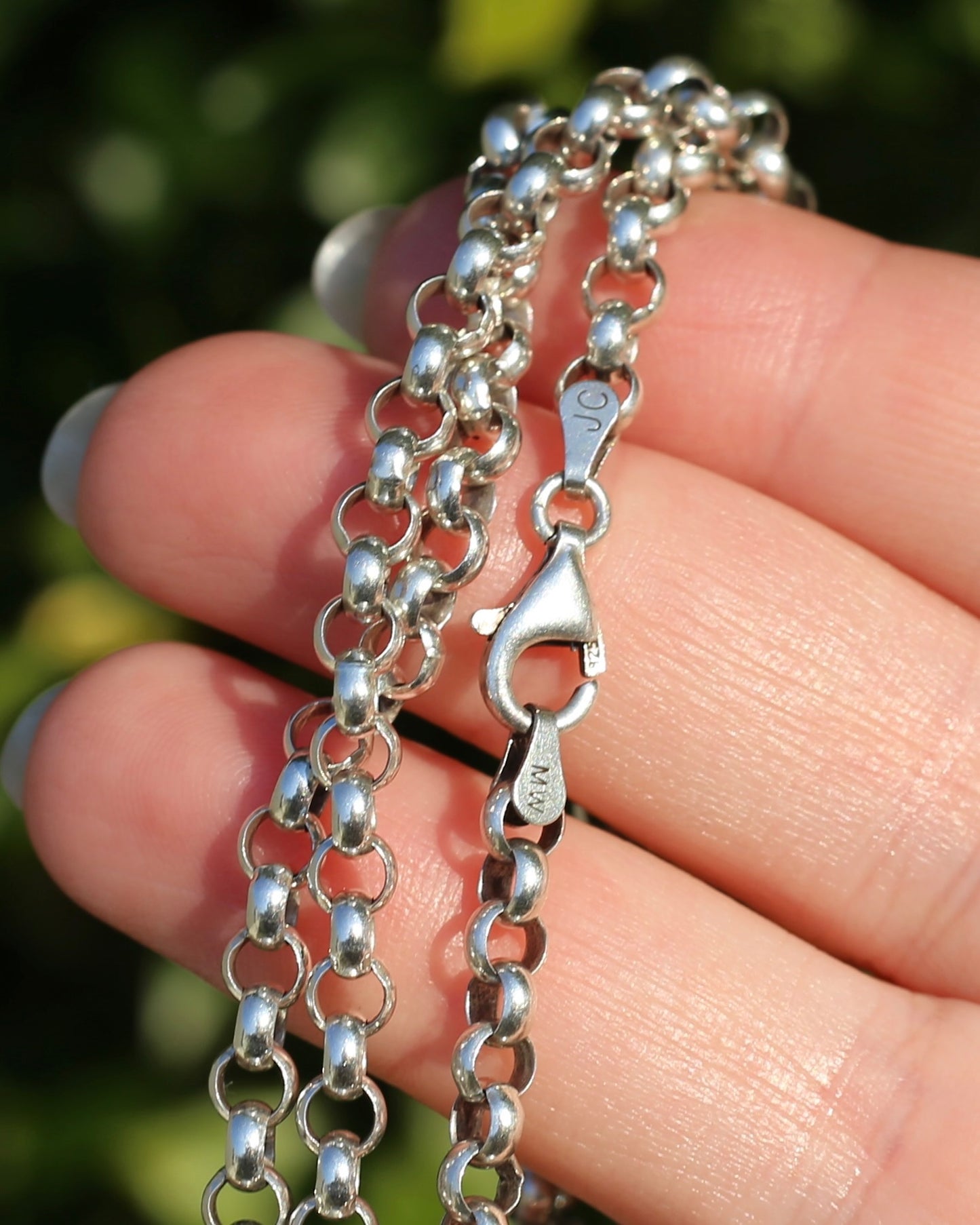 Vintage NZ Made Silver Belcher Chain, 60cm, 23.55g