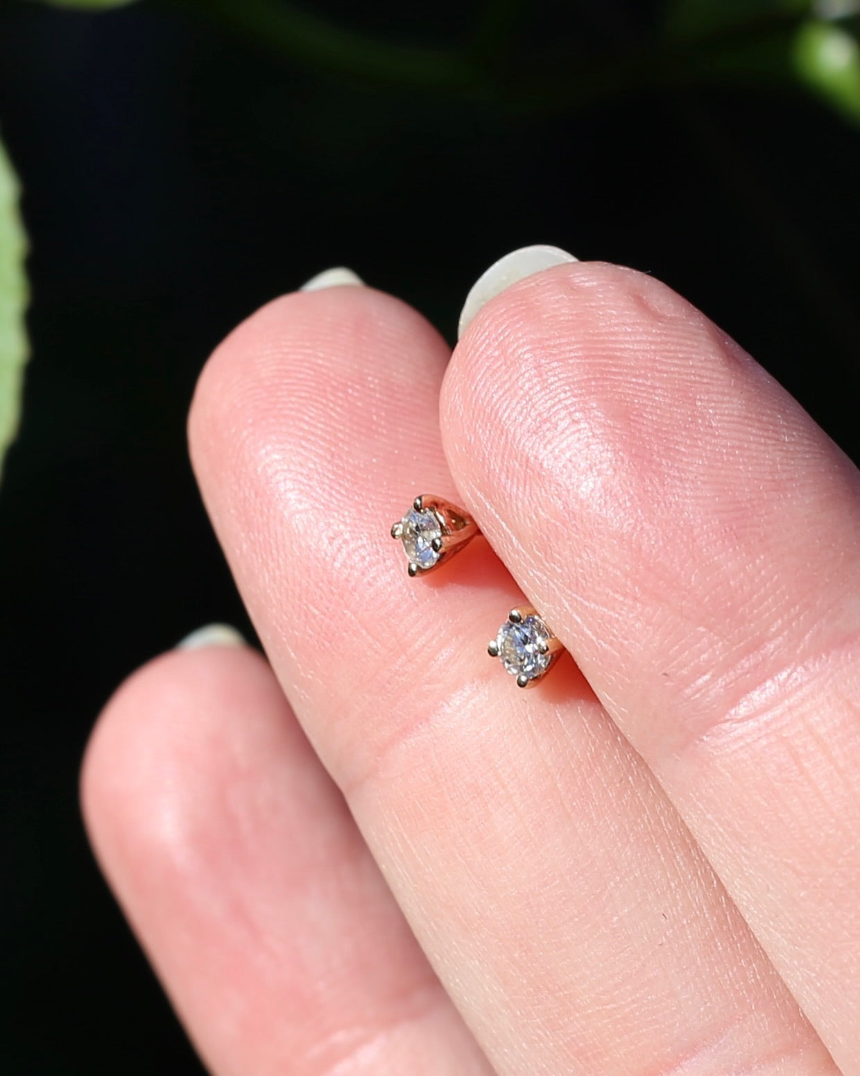 0.24ct TDW Diamond Studs, 9ct Yellow Gold Screw Post Studs, 4 Claw Gold, 9ct Yellow Gold