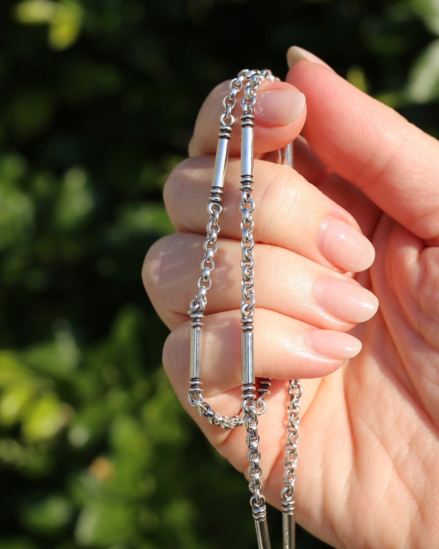 Vintage Australian Silversmith Don Bannister Bar and Cable Chain Necklace, 19.4g