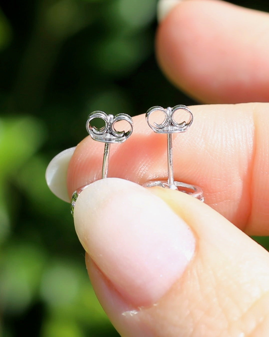 Diamond Cluster Studs, Sterling Silver, 2.06g