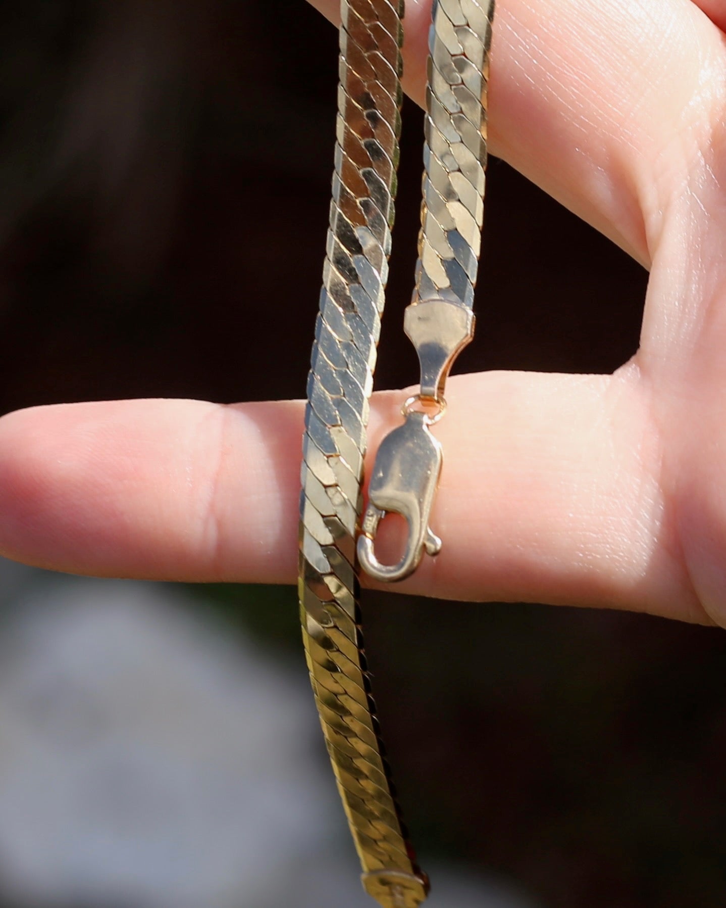 Italian Made 5mm Herringbone Slinky Chain, 9ct Yellow Gold, 42cm 13.35g