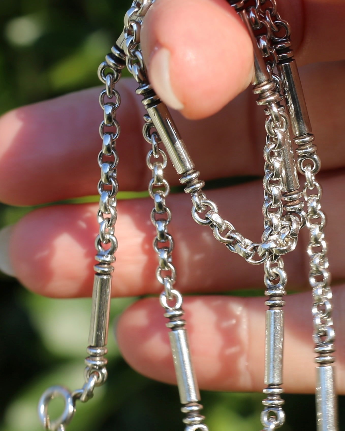 Vintage Australian Silversmith Don Bannister Bar and Cable Chain Necklace, 19.4g