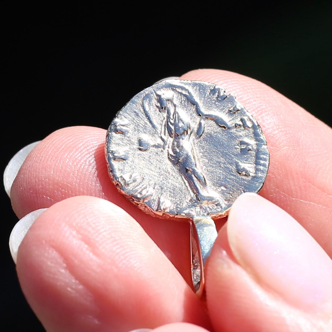 Faustina the Elder Coin Pendant,Cast From a 141-161AD Silver Denarius, avail in Silver and Gold