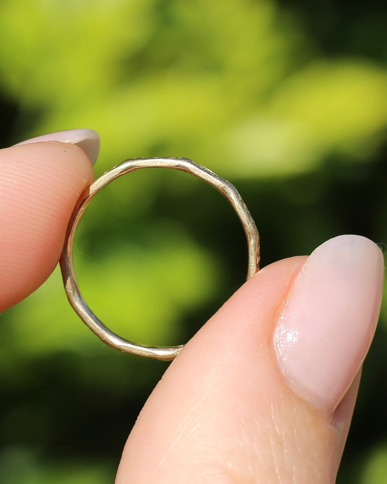 Vintage Rustic Gold Ring, 9ct Yellow Gold, size P or 7.5, 1.1g