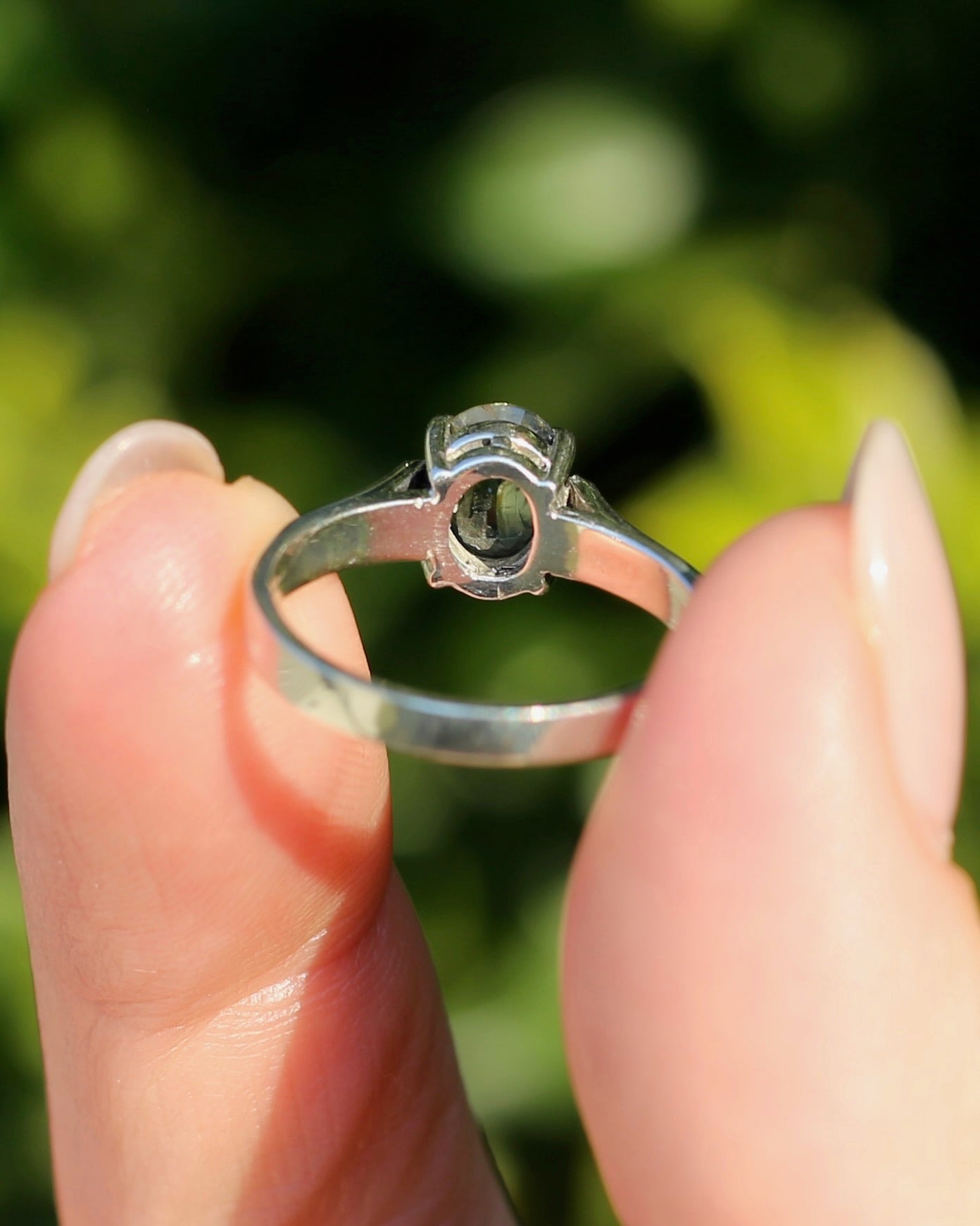 Bi Colour Natural Sapphire, Sterling Silver, size O or 7.25
