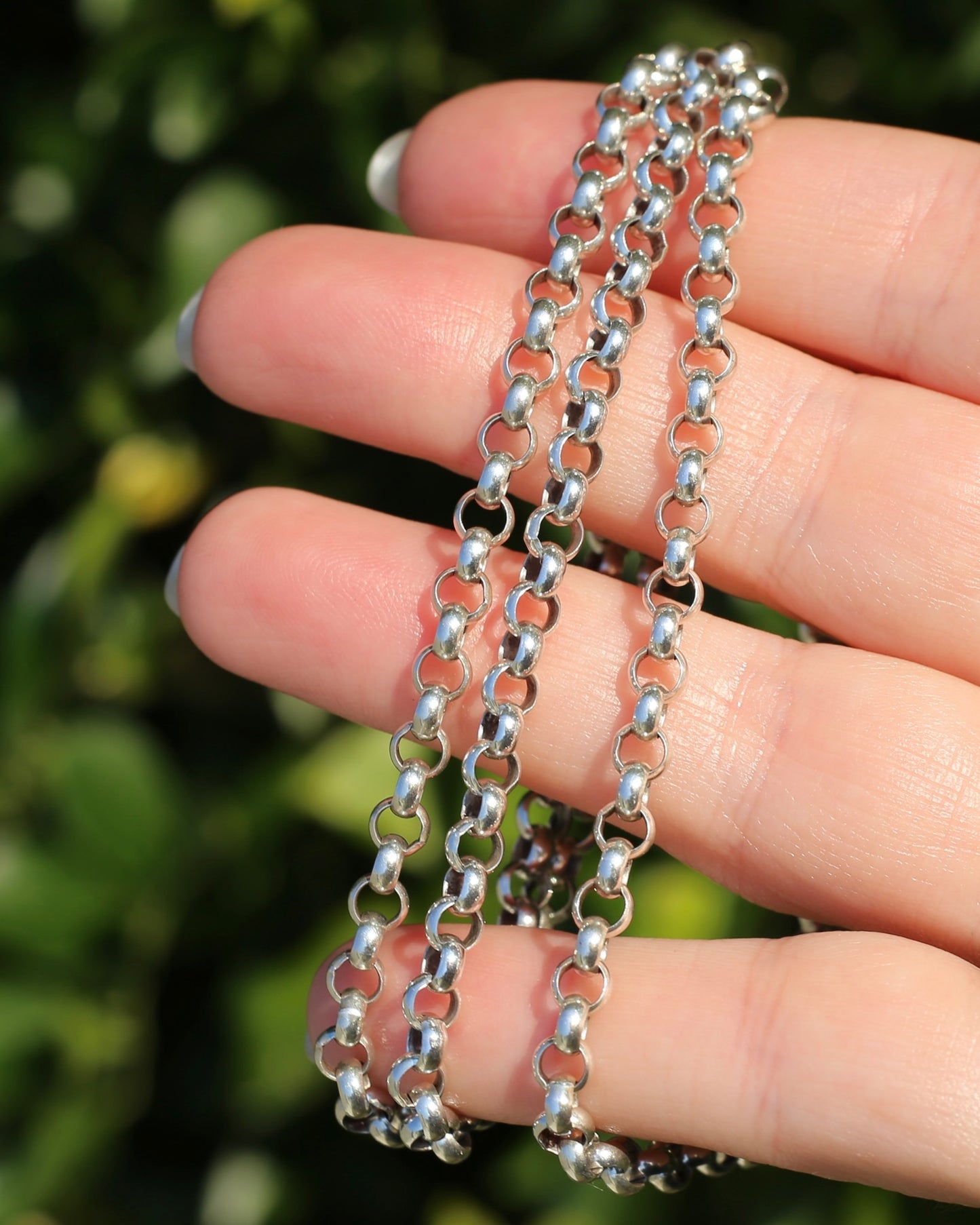 Vintage NZ Made Silver Belcher Chain, 60cm, 23.55g