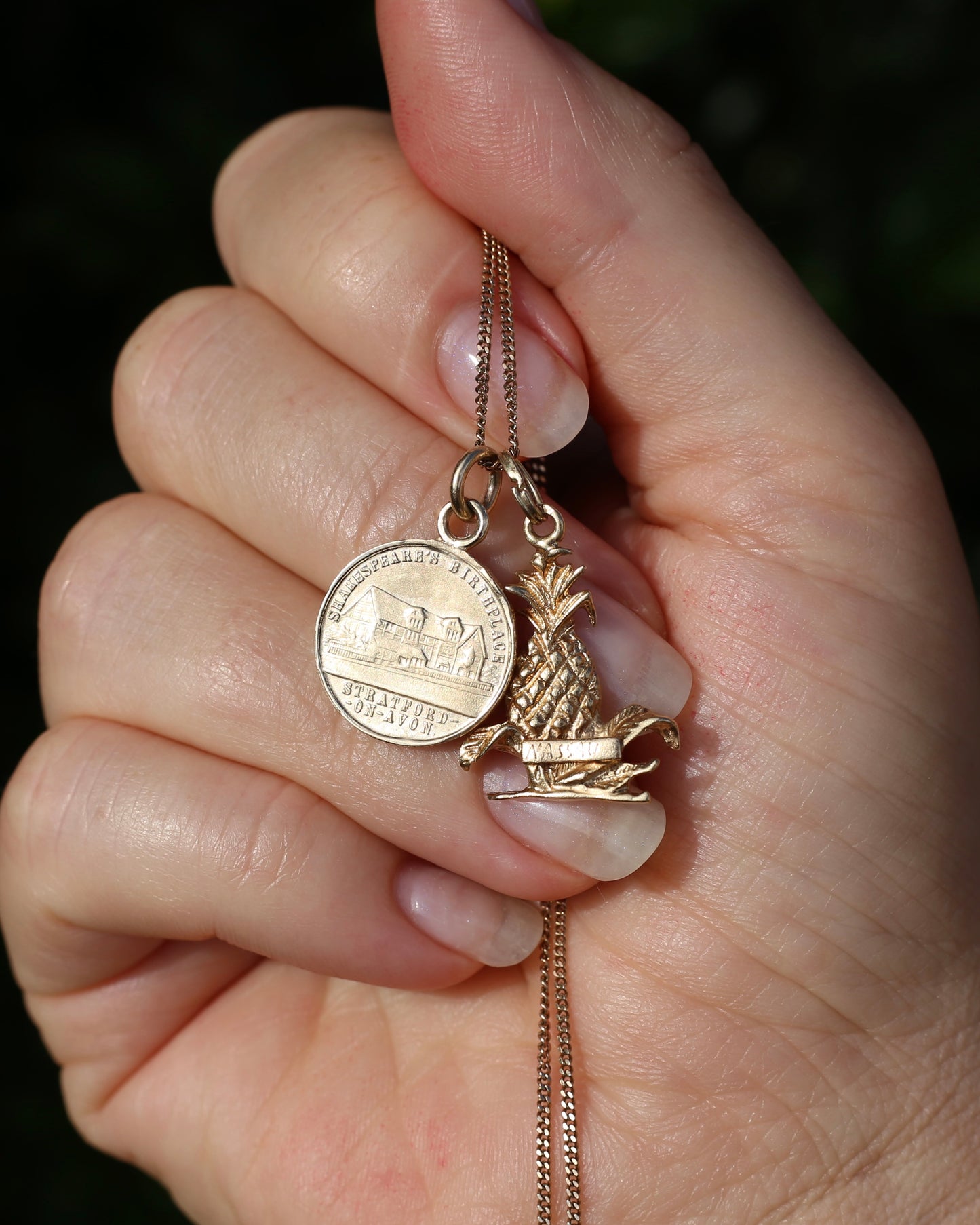 The Bard - A Replica Pendant of a Token Memorialising the Life of Shakespeare, Silver and Gold.
