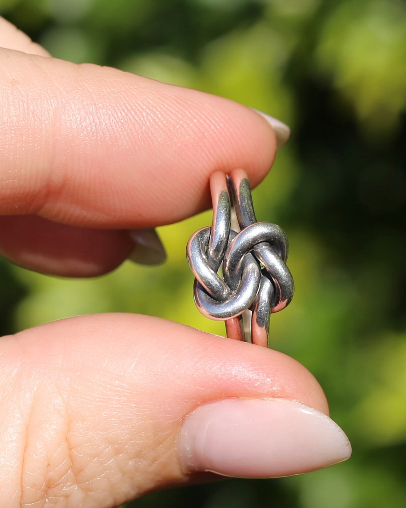 Vintage Silver Double Love Knot Ring, size 6.25 or M, 4.9g