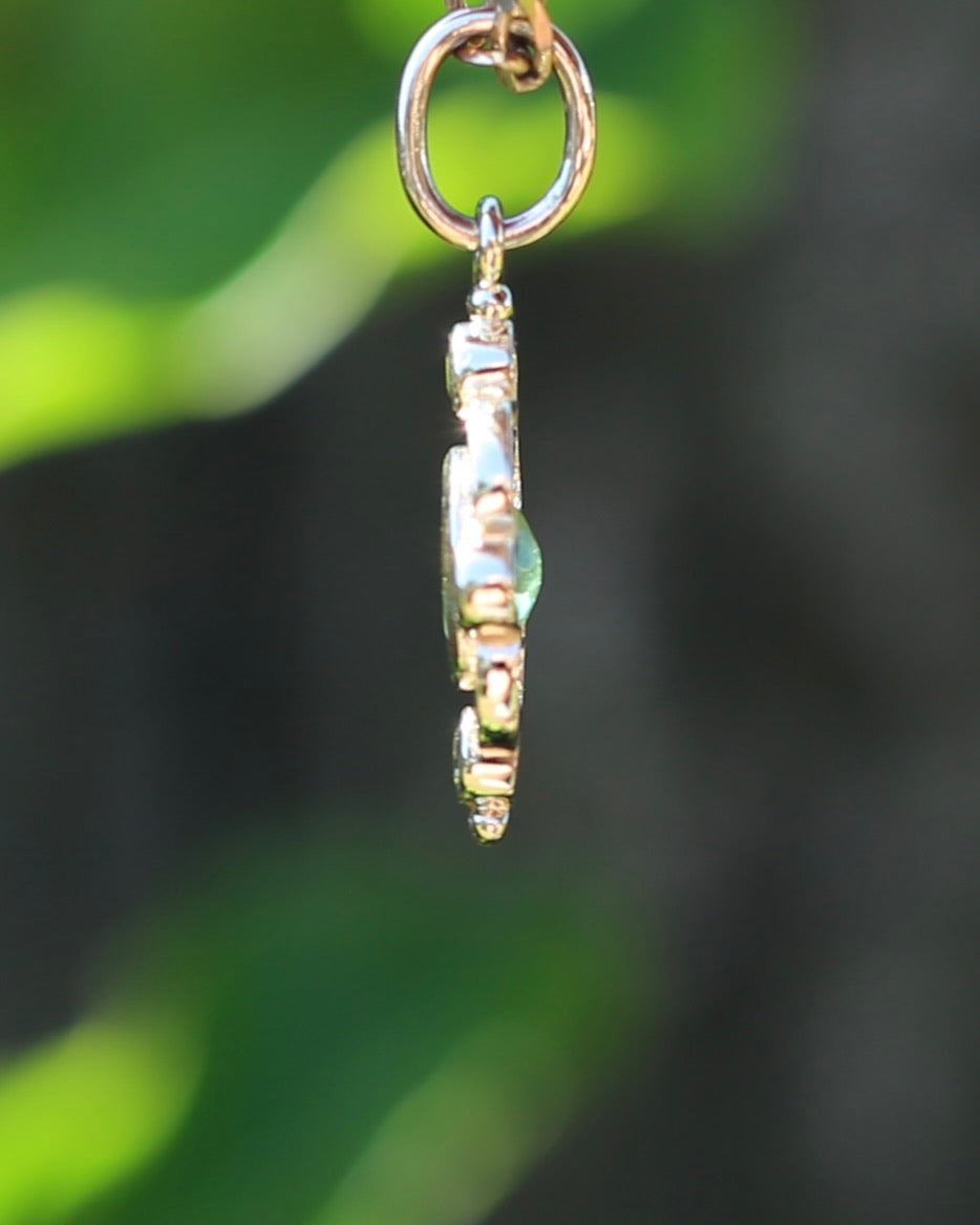 Vintage Bezel Set Peridot Pendant, 9ct Yellow Gold, 1.74g