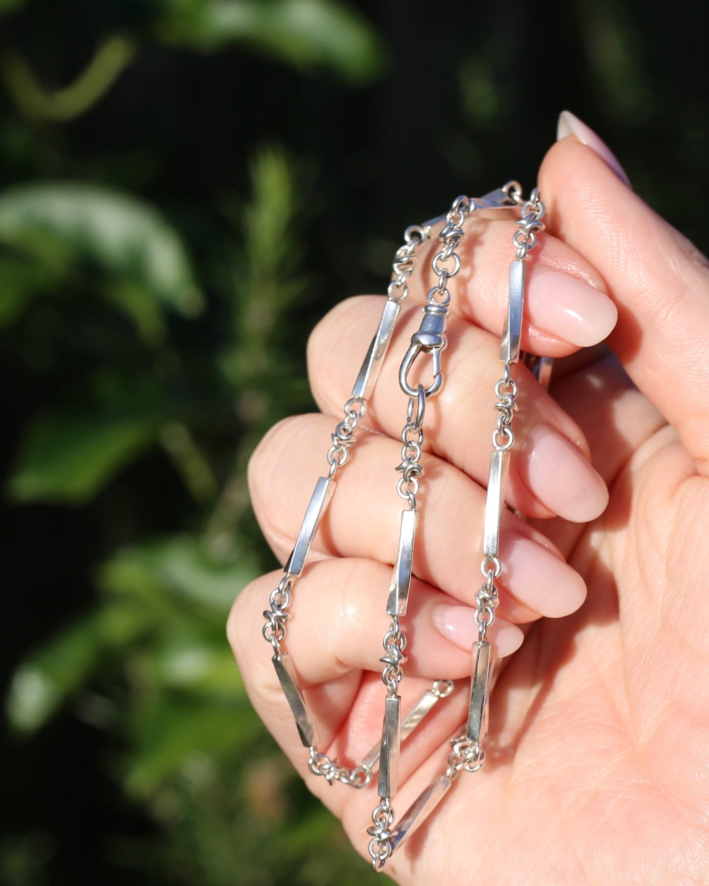 Vintage Silver Fancy Link Chain with Albert Clasp, 59cm or 23 inches, 21.6g