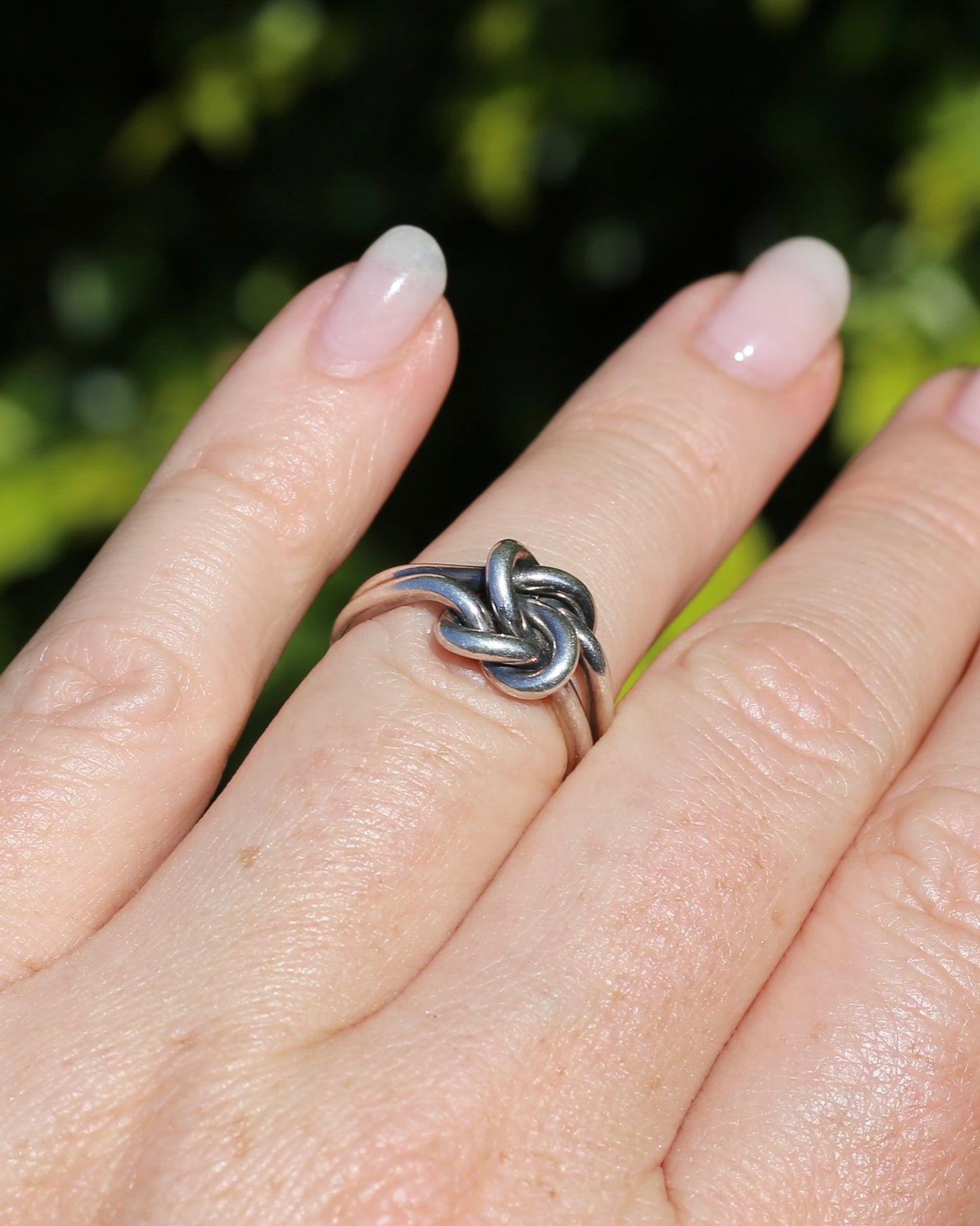 Vintage Silver Double Love Knot Ring, size 6.25 or M, 4.9g