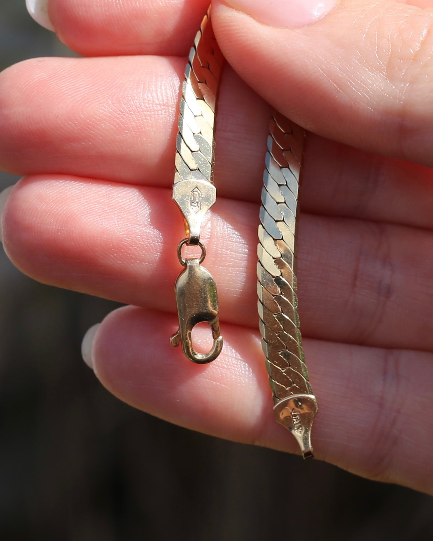 Italian Made 5mm Herringbone Slinky Chain, 9ct Yellow Gold, 42cm 13.35g