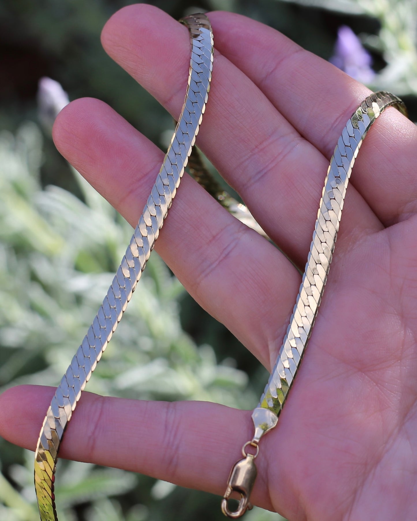 Italian Made 5mm Herringbone Slinky Chain, 9ct Yellow Gold, 42cm 13.35g