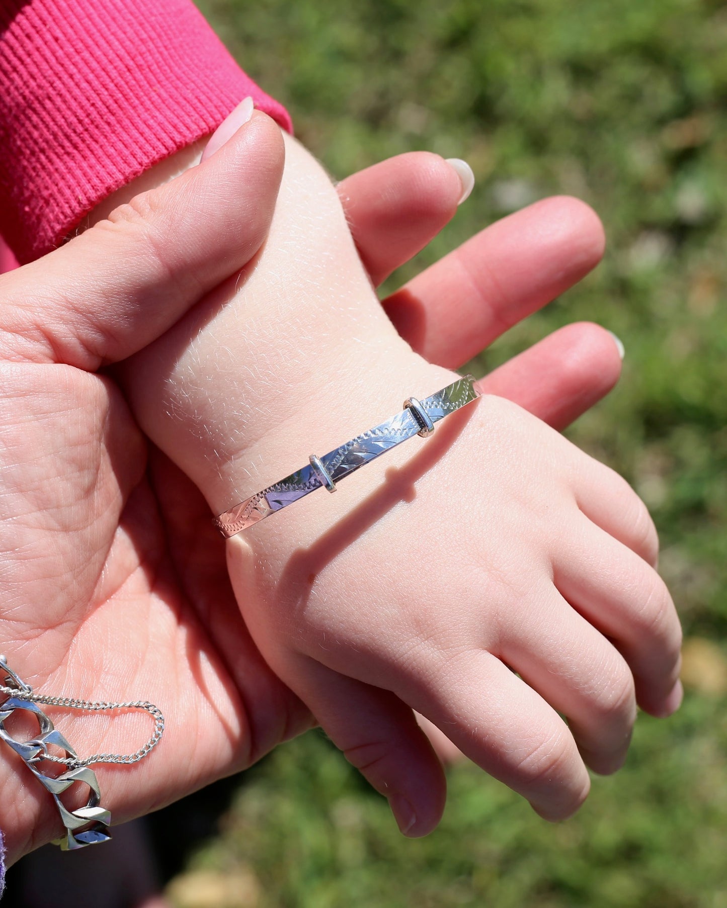 Vintage Child's Expandable Silver Bracelet. New Zealand Made, Sterling Silver - approx birth to 6
