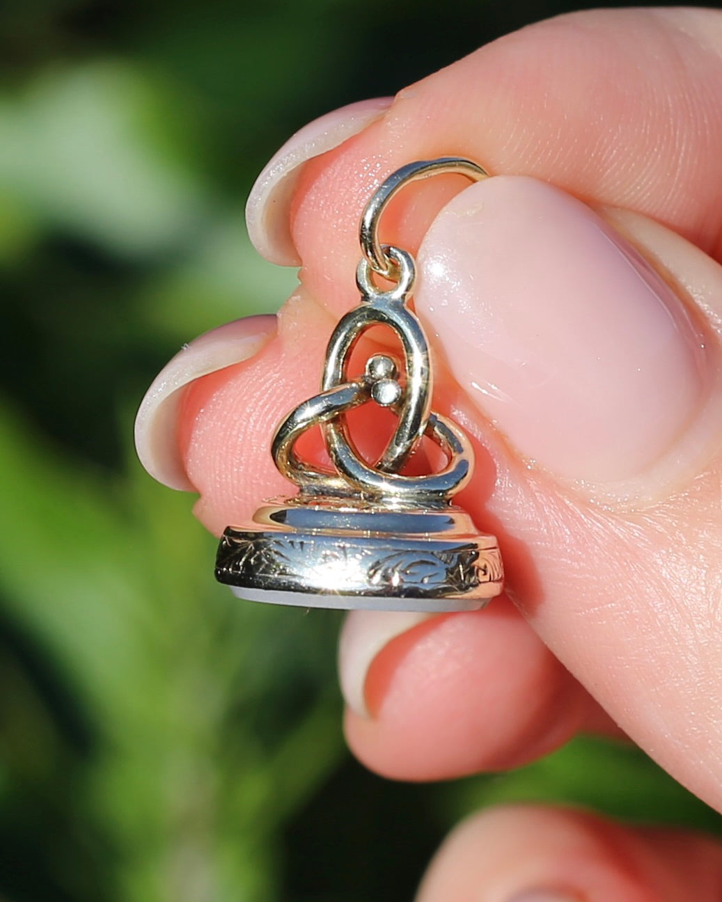 Antique Intaglio Initial Fob, 9ct Yellow Gold, PJJ JJP, 3.19g