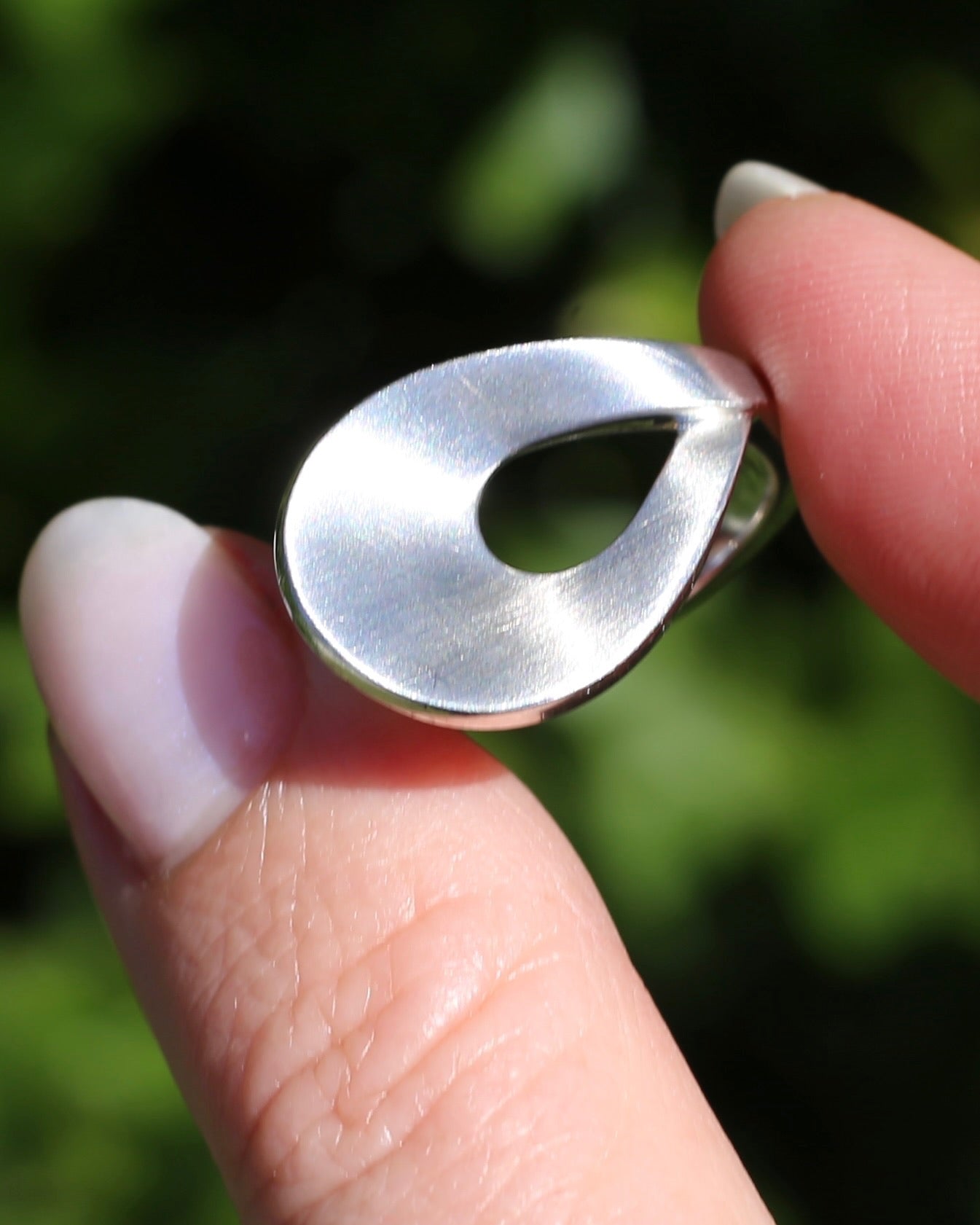 Vintage German Breuning Ring, Brushed Silver, size 8 or Q